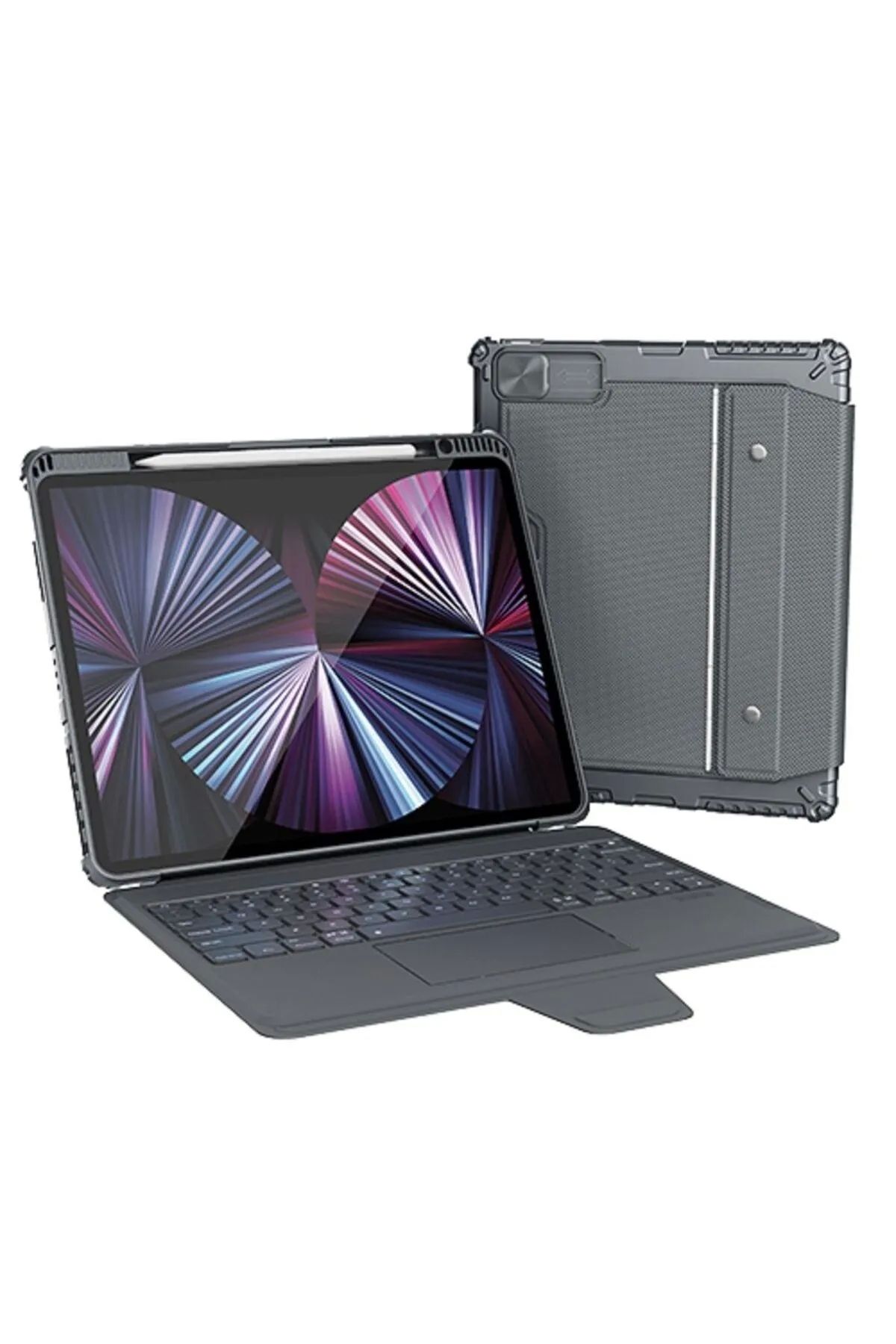 Nlk-0305 Bumper Combo Rgb Işıklı Klavyeli Ipad Kılıf 10.2 Inç 2019/2020/2021