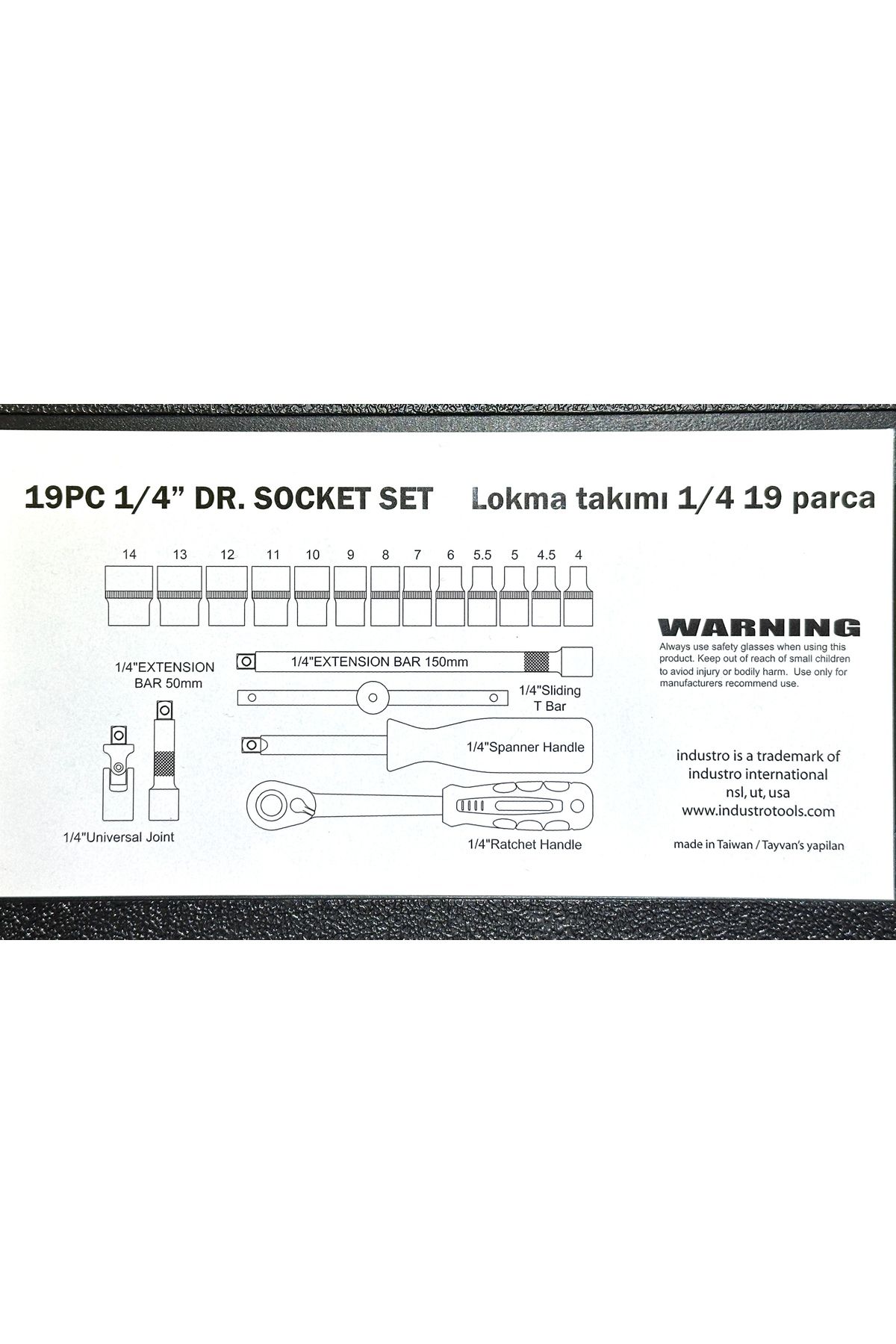 Industro Lokma Takımı 1/4 Cırcır Seti Mini 19 Parça