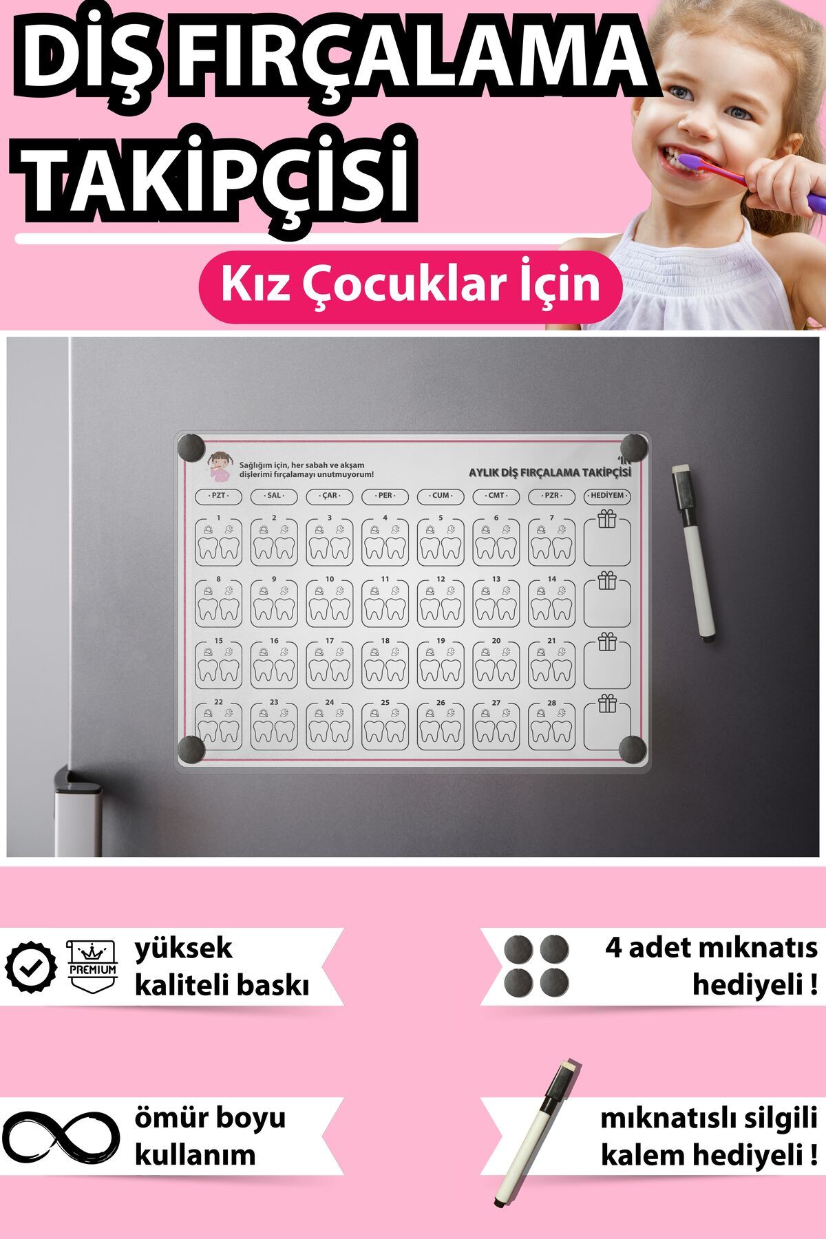 caps Kız Çocuklar İçin DişFırçalama Takipçisi