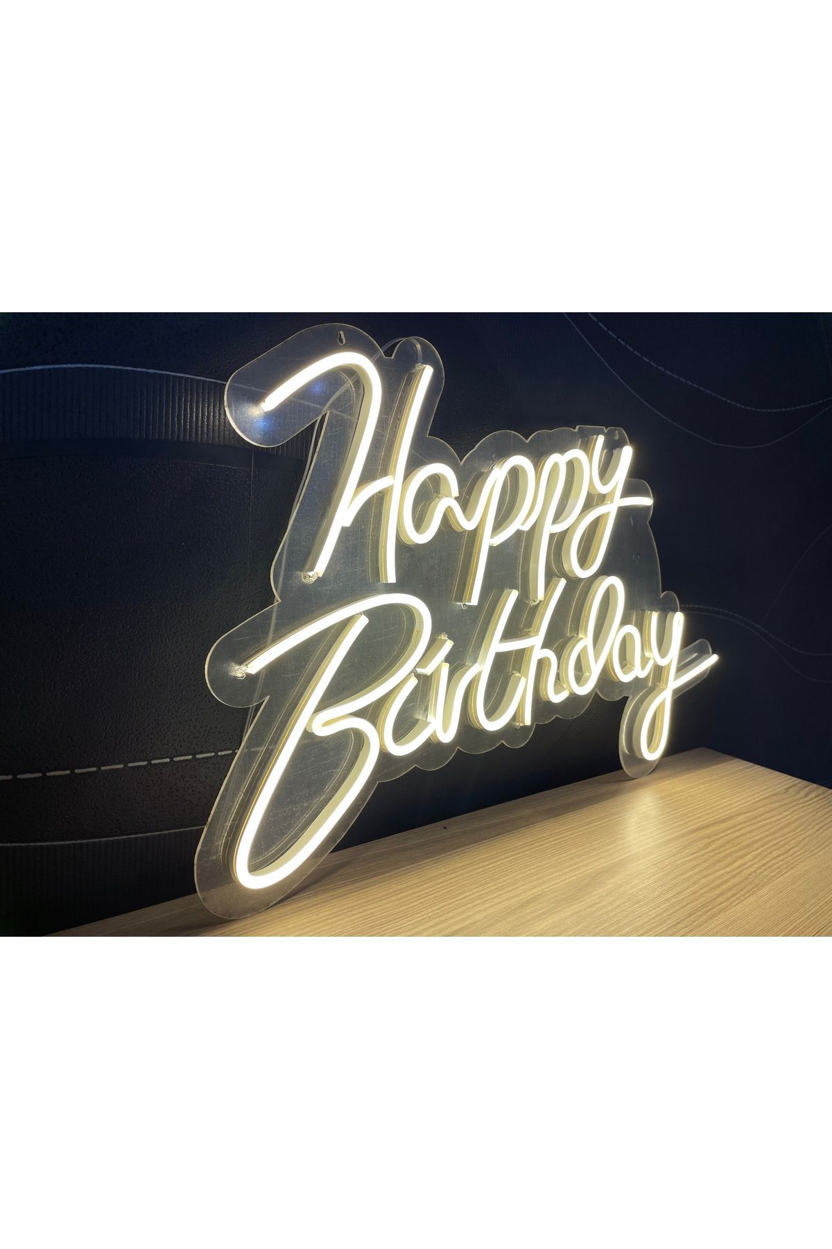 Neon LED Tabela Dekoratif Aydınlatma -Happy Birthday, 60x45cm-