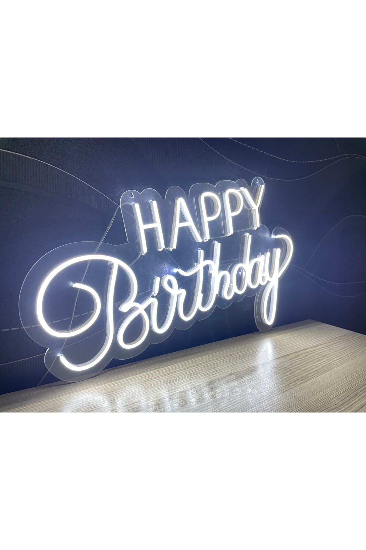 Neon LED Tabela Dekoratif Aydınlatma -Happy Birthday, 75x45cm-