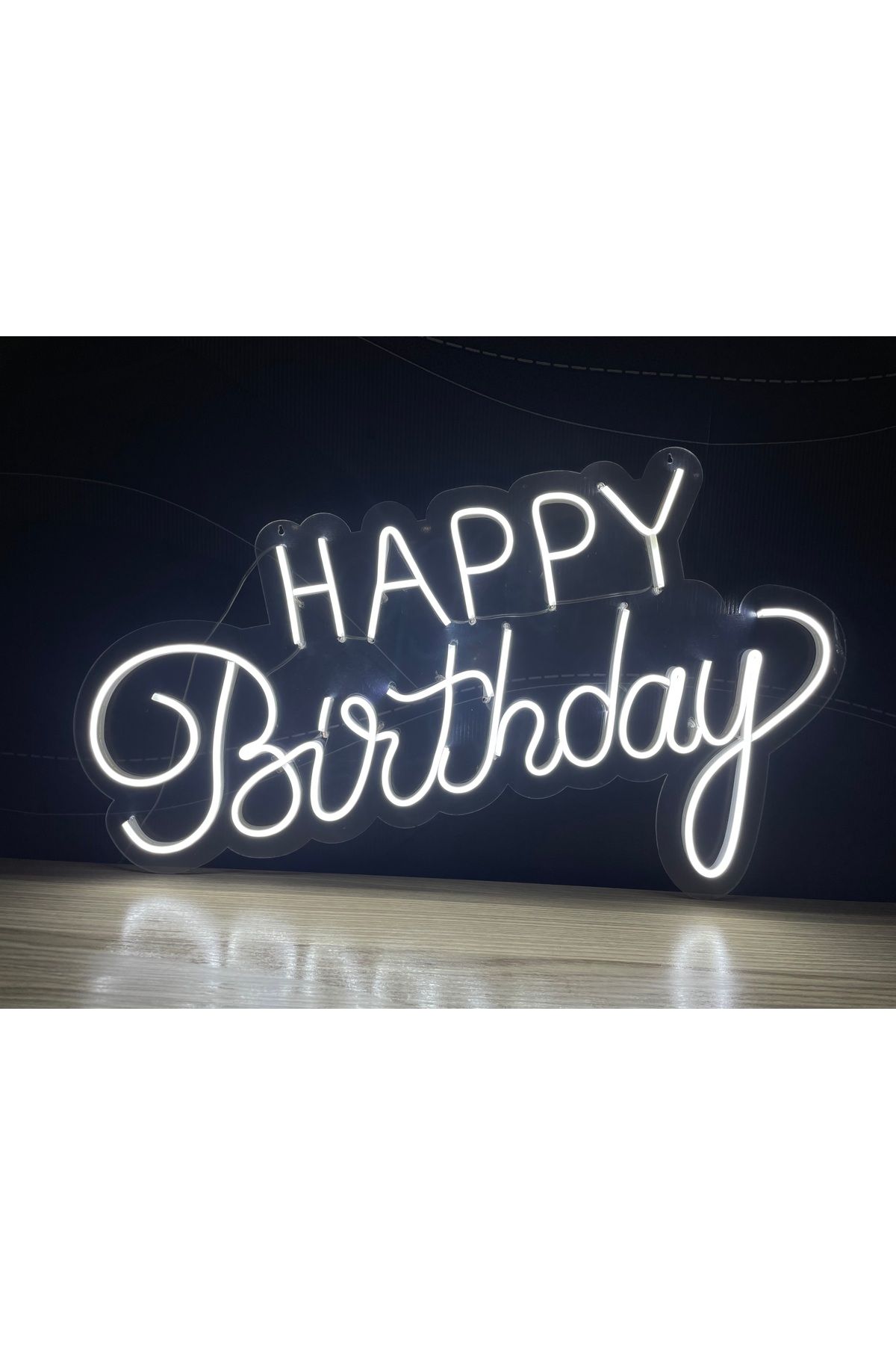 Neon LED Tabela Dekoratif Aydınlatma -Happy Birthday, 75x45cm-