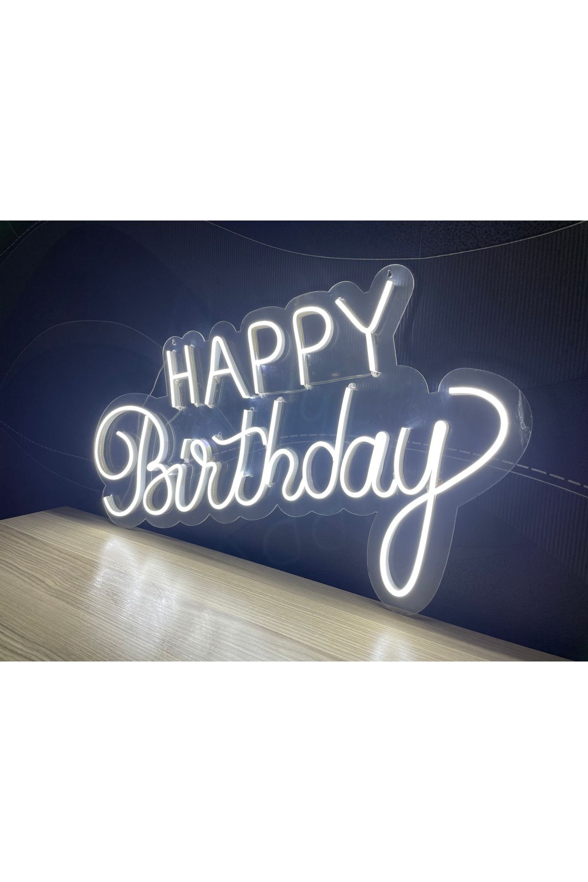 Neon LED Tabela Dekoratif Aydınlatma -Happy Birthday, 75x45cm-