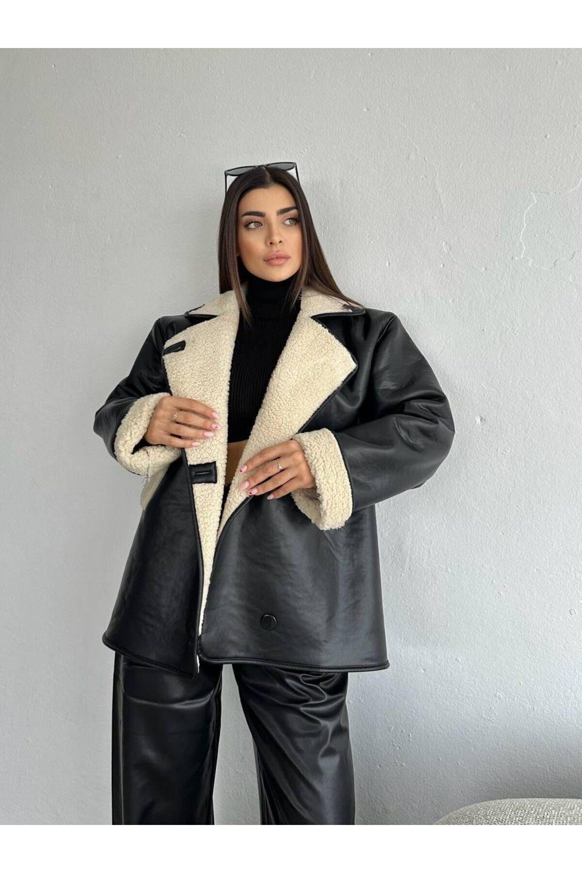 The Moda Kadın Içi KürklüOversize Ceket 1005