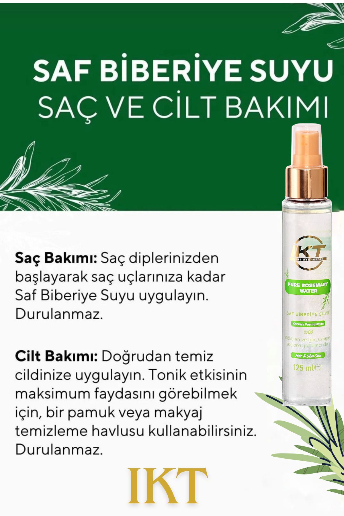 2 Adet 125ml Biberiye Suyu Ve Saç Derisi Masaj Tarağı