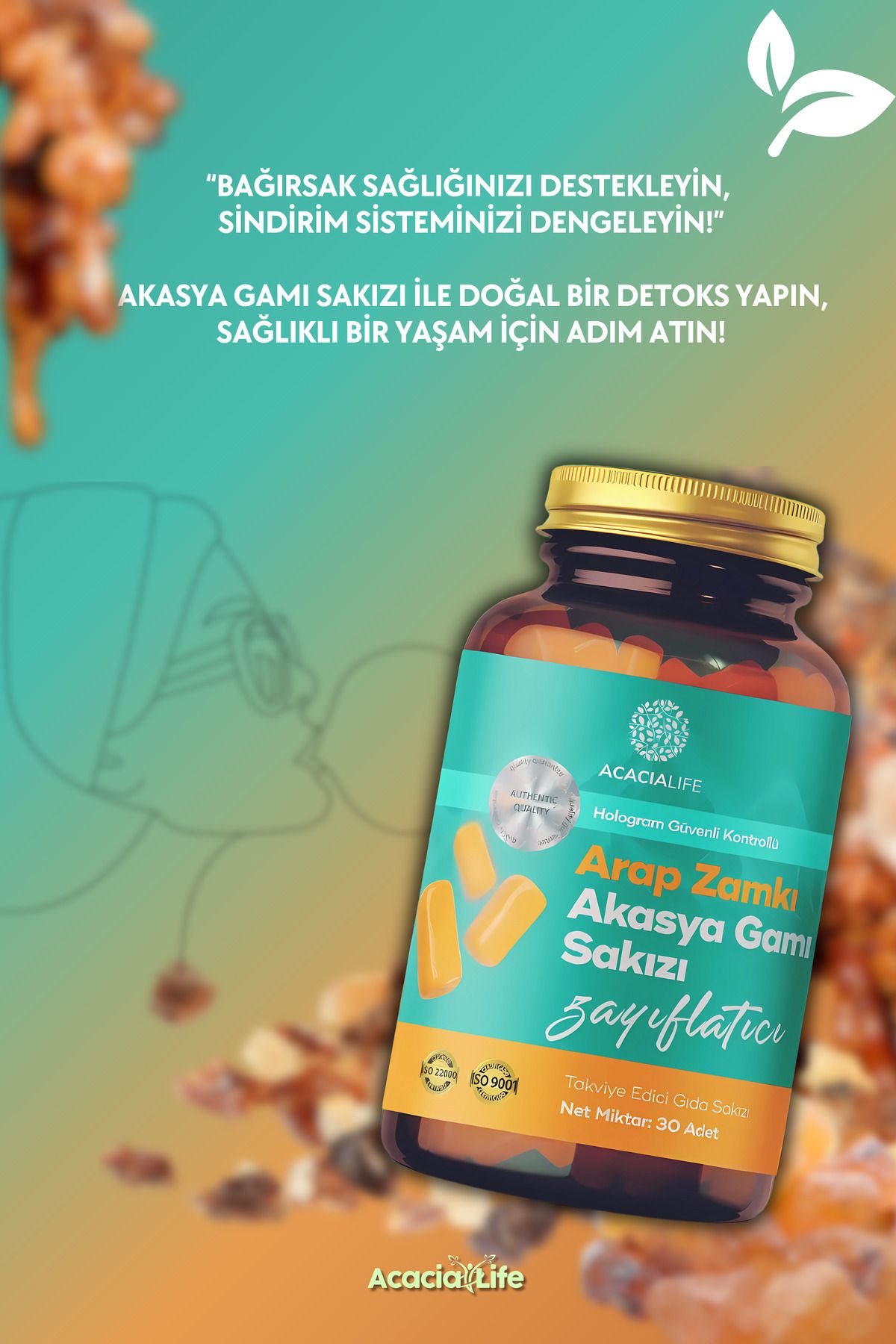 Akasya Gamı Sakızı | Yağları Eriten Detoks Etkili Doğal Sakız