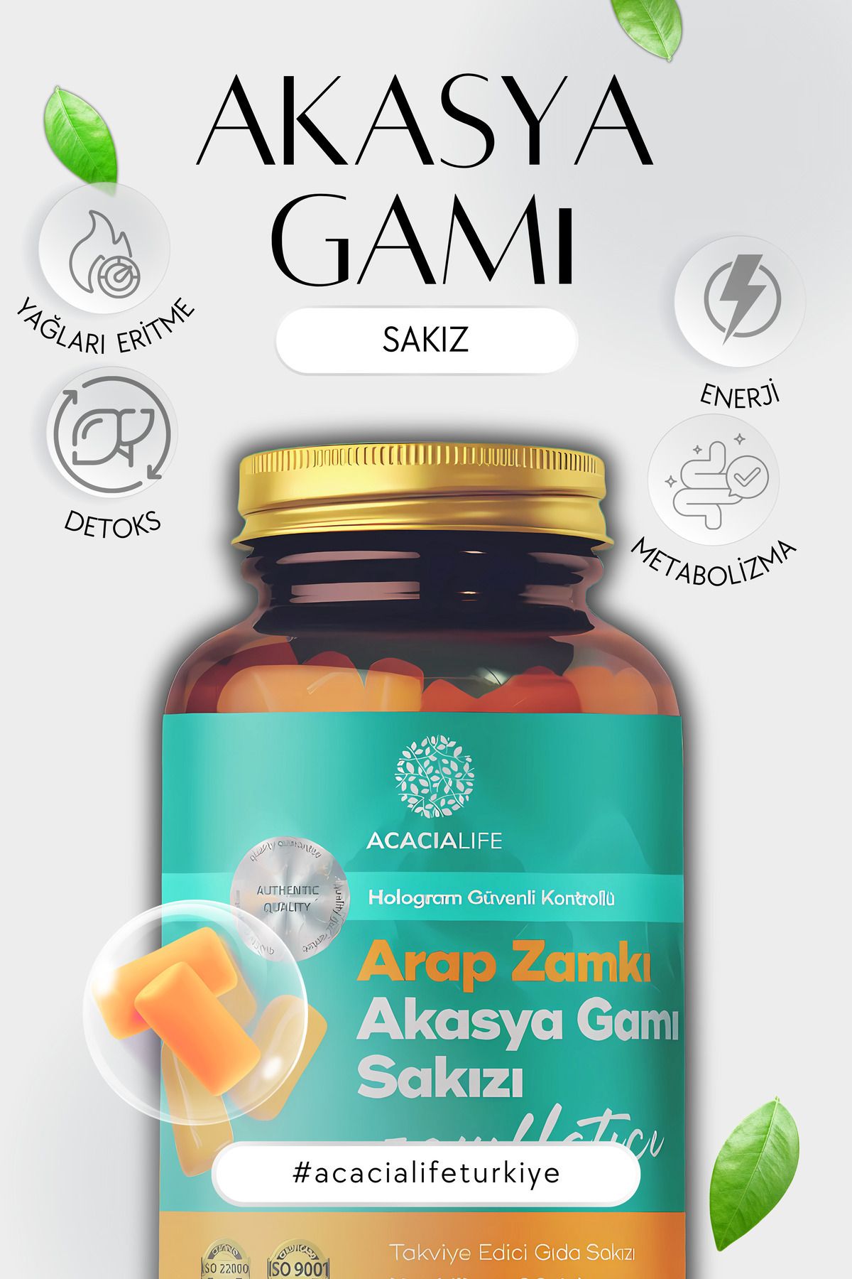 Akasya Gamı Sakızı | Yağları Eriten Detoks Etkili Doğal Sakız