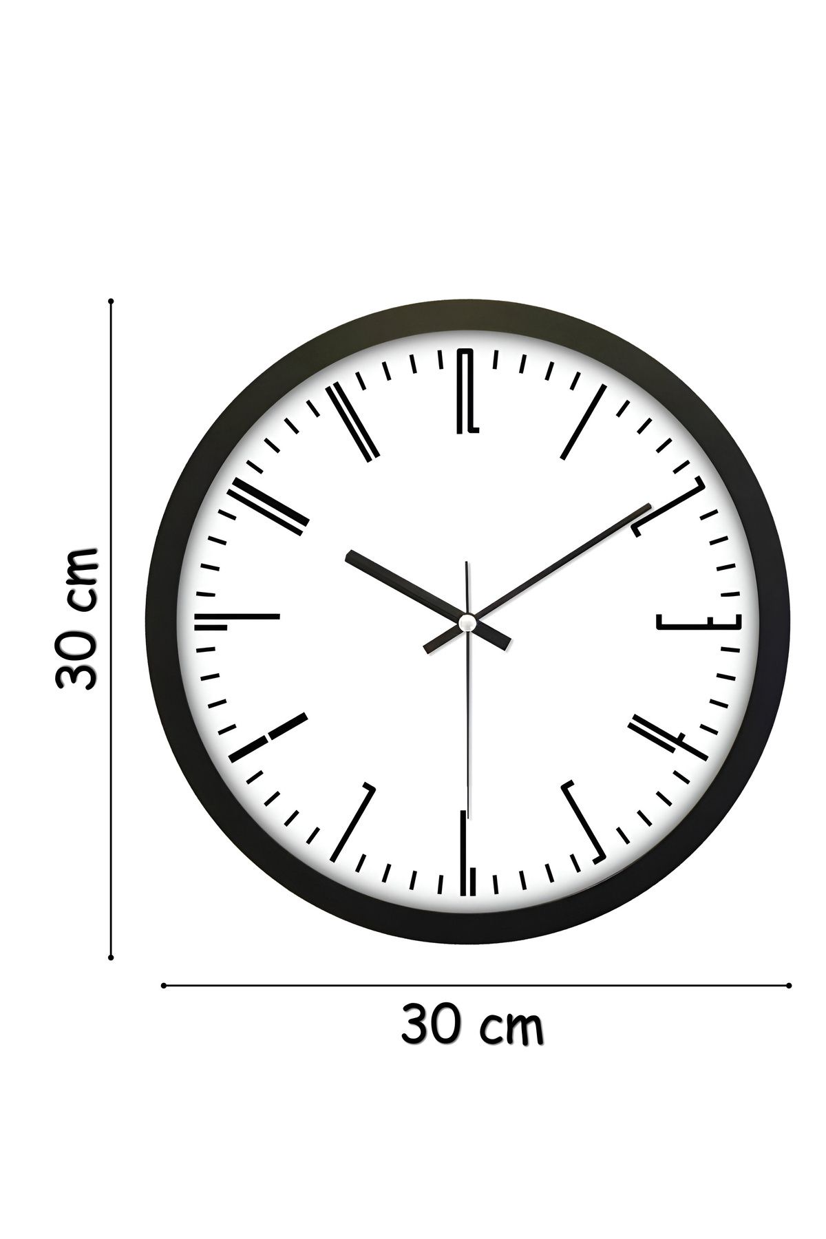 30 CM Gerçek Camlı Akar Saniyeli Beyaz Duvar Saati