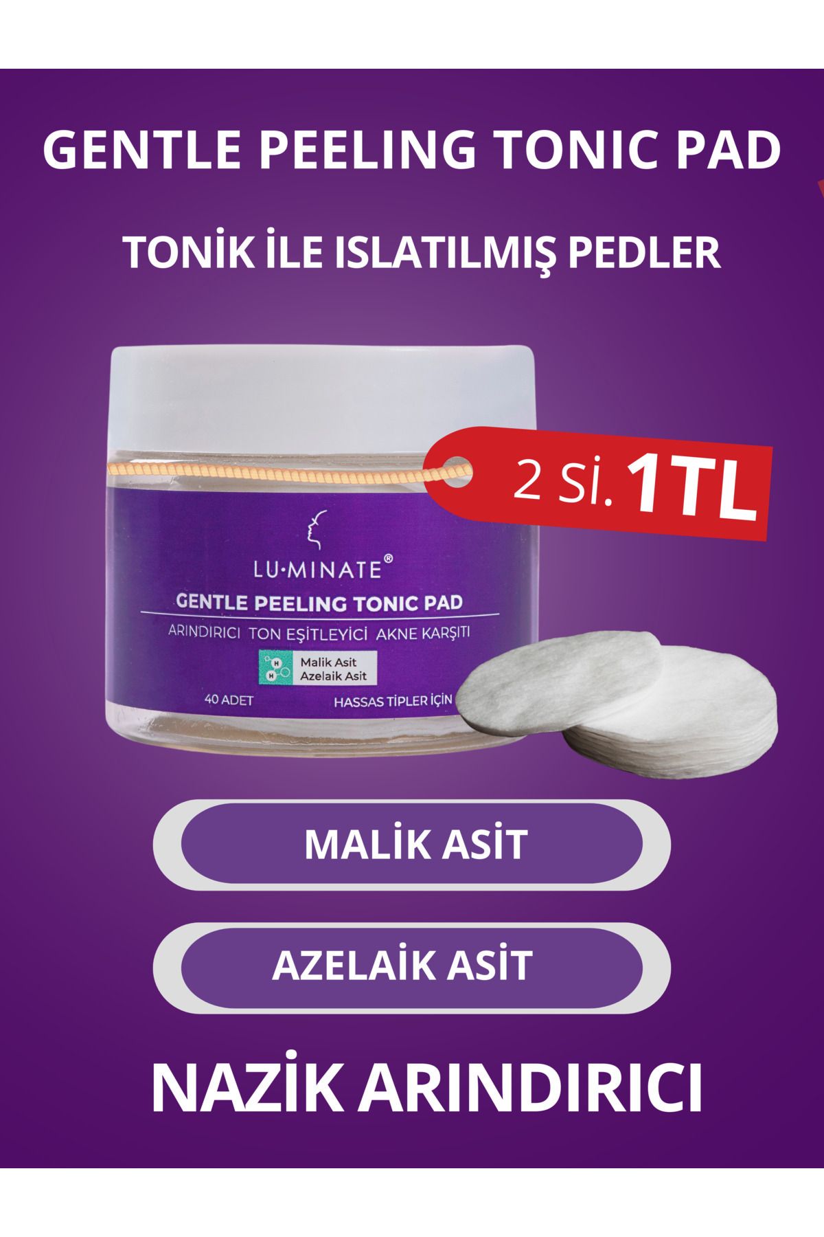 LuminateGentle Peeling TonicPad Cilt Tonu Eşi...