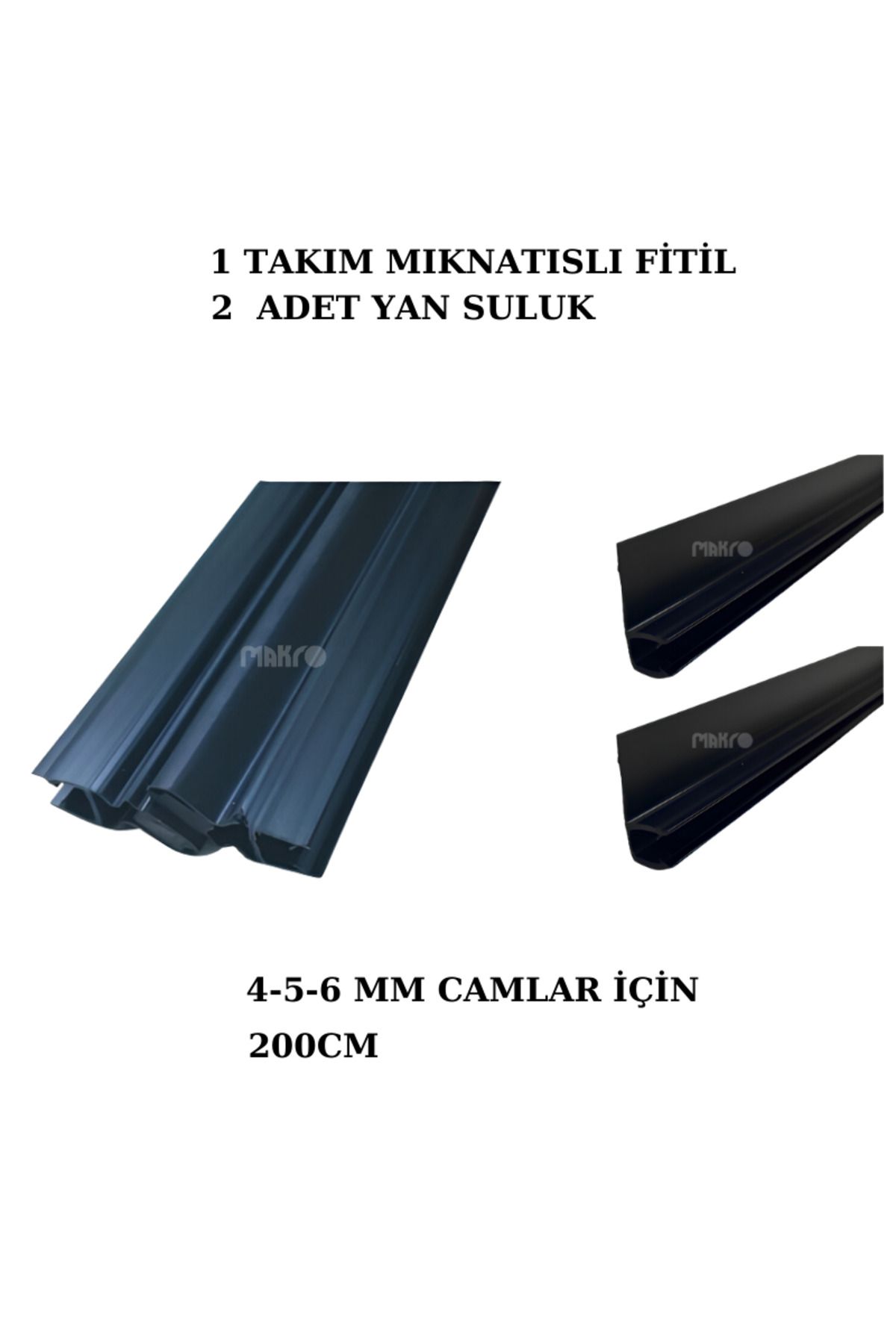 GLASSMAKRO Siyah DuşakabinMıknatıs Takımı Ve...