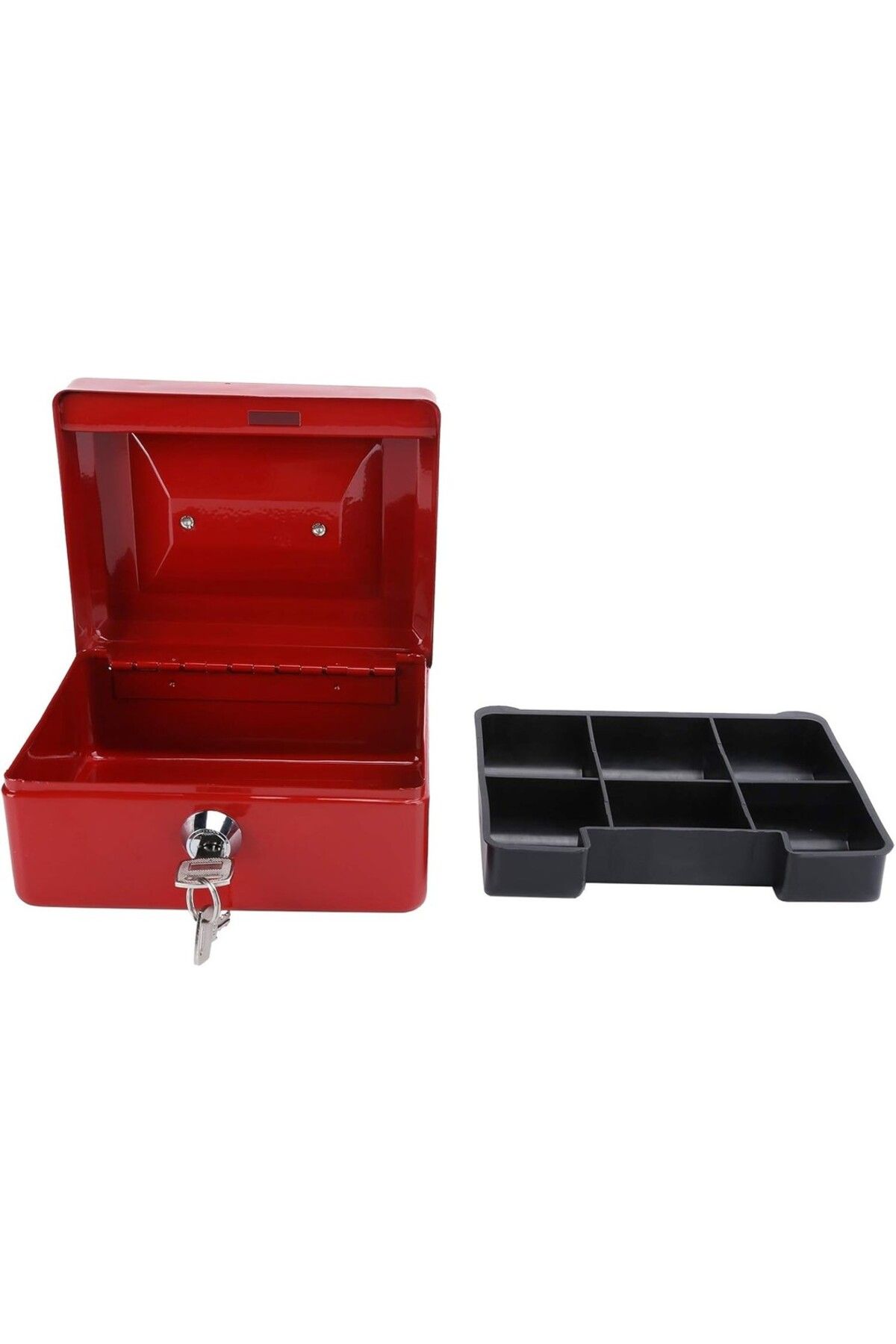 Lock Box, 6inç Anahtarlı Güvenlik Kasa, Değerli Eşyalar için Taşınabilir Çelik Kutusu