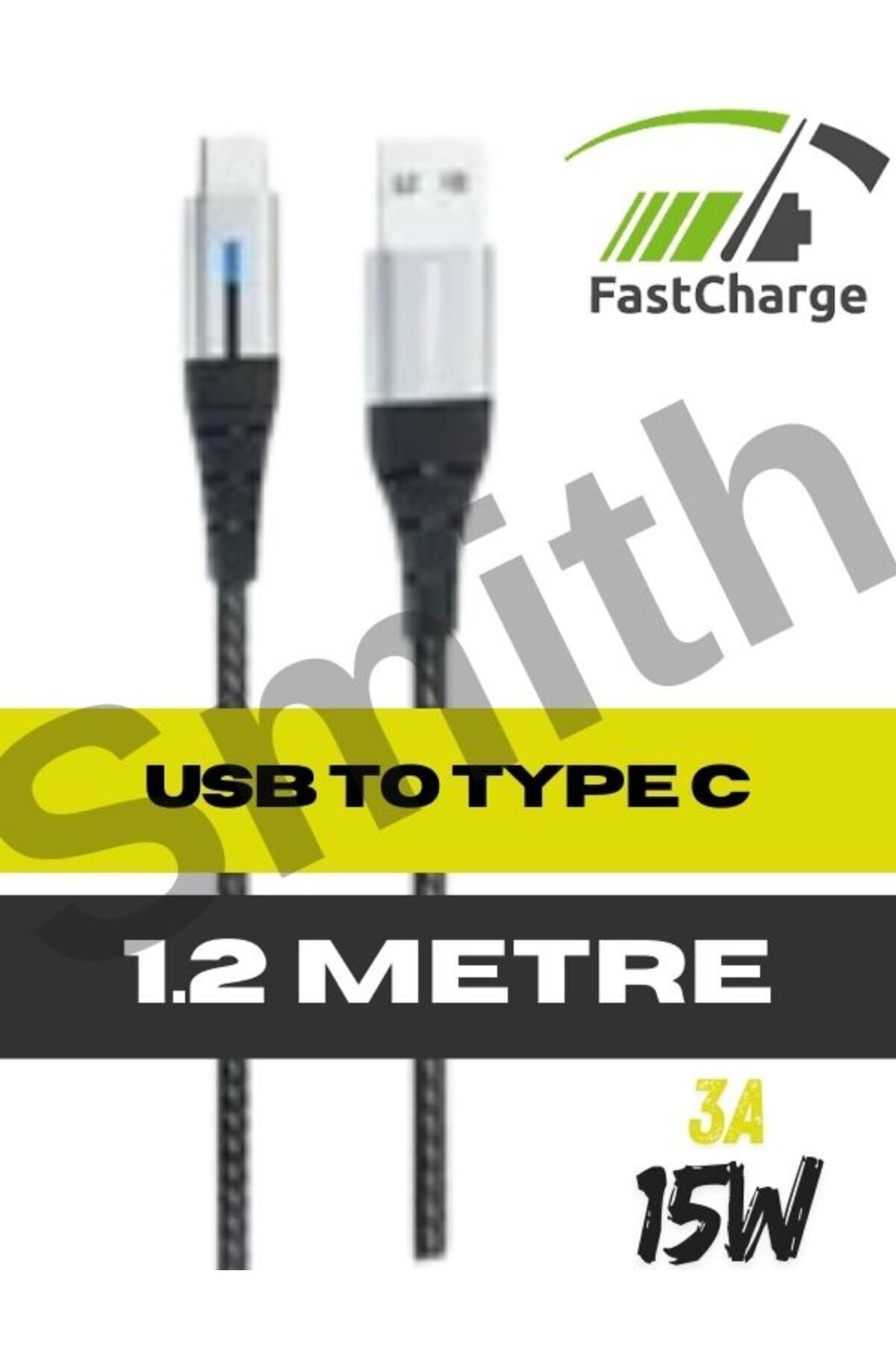 Ack-99 3a 15 Watt 1.2m Metre Usb To Type-c Led Işıklı Hızlı Şarj Örgülü Telefon Şarj Kablosuuyumlu