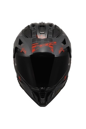 PIONEER 2 CRAZY MAT SİYAH-GRİ-KIRMIZI KASK Image 2