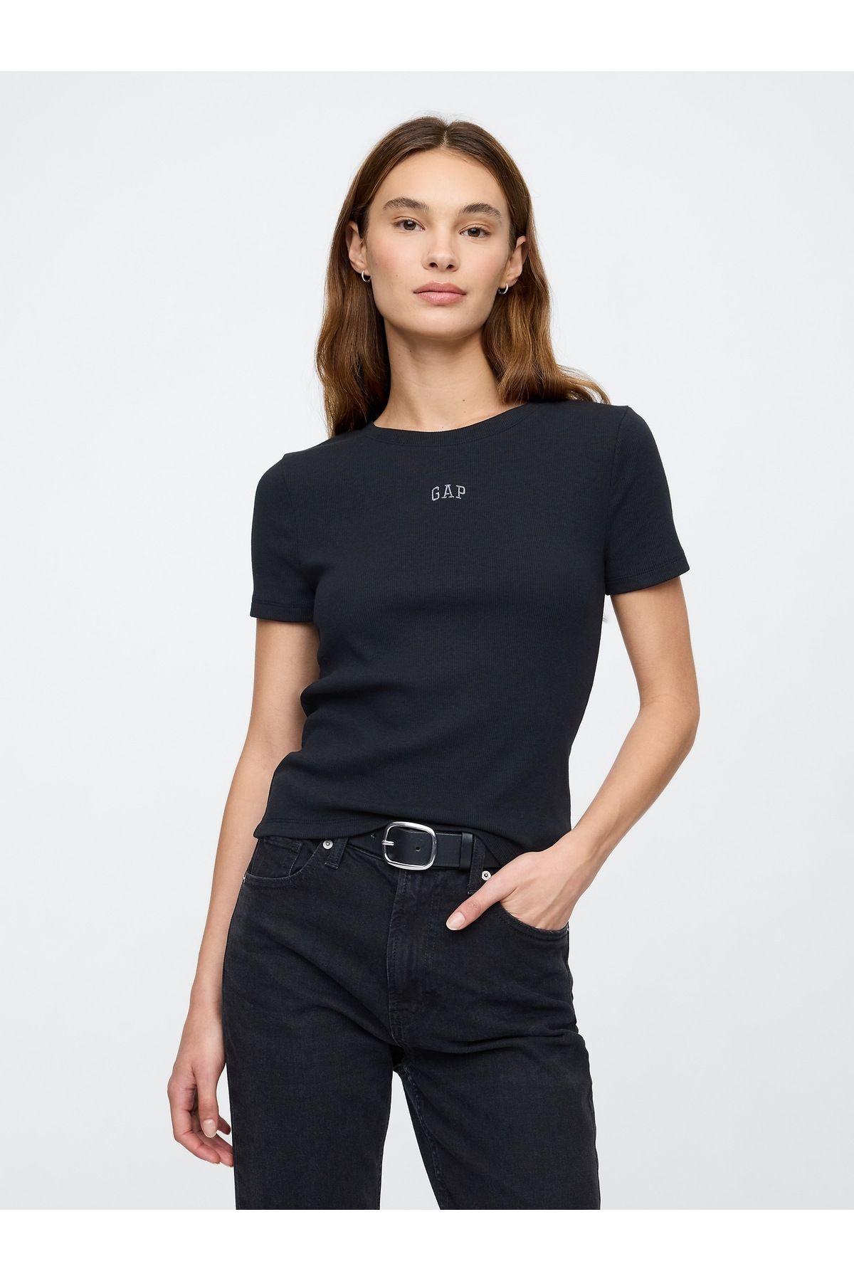 GAPKadın Siyah Gap LogoModern Crop T-Shirt