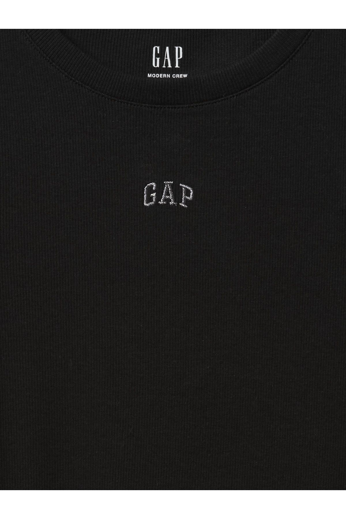 Kadın Siyah Gap Logo Modern Crop T-Shirt