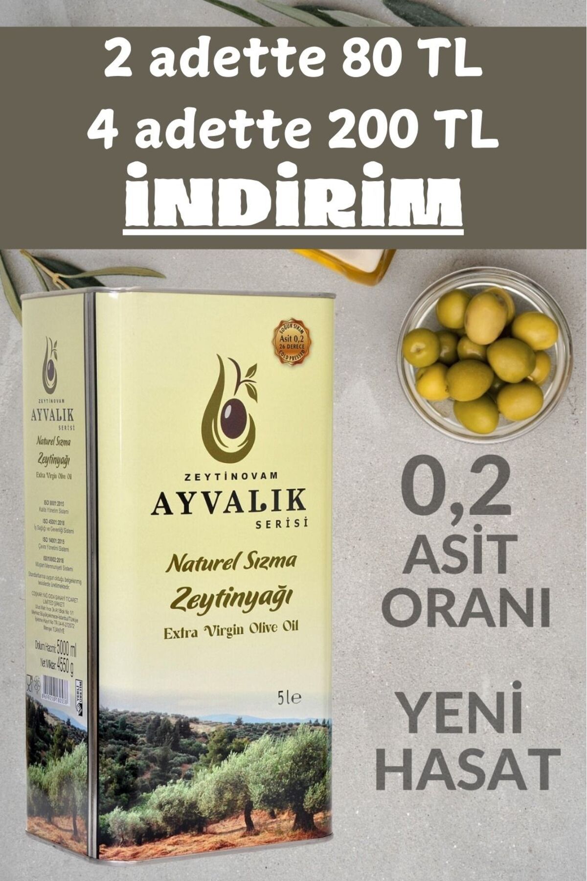 yeni ayvalıkZeytinovamAyvalık Serisi 5 Litre...