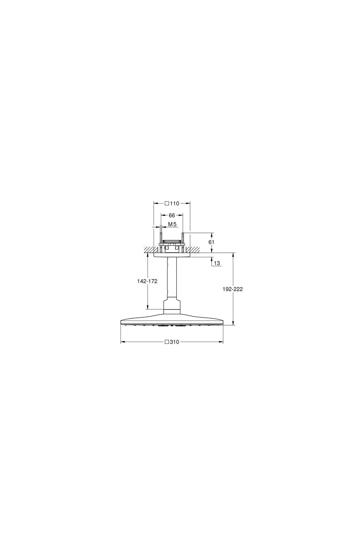 Rainshower Smartactive 310 Cube Tepe Duşu Seti 142 Mm, 2 Akışlı 26481000