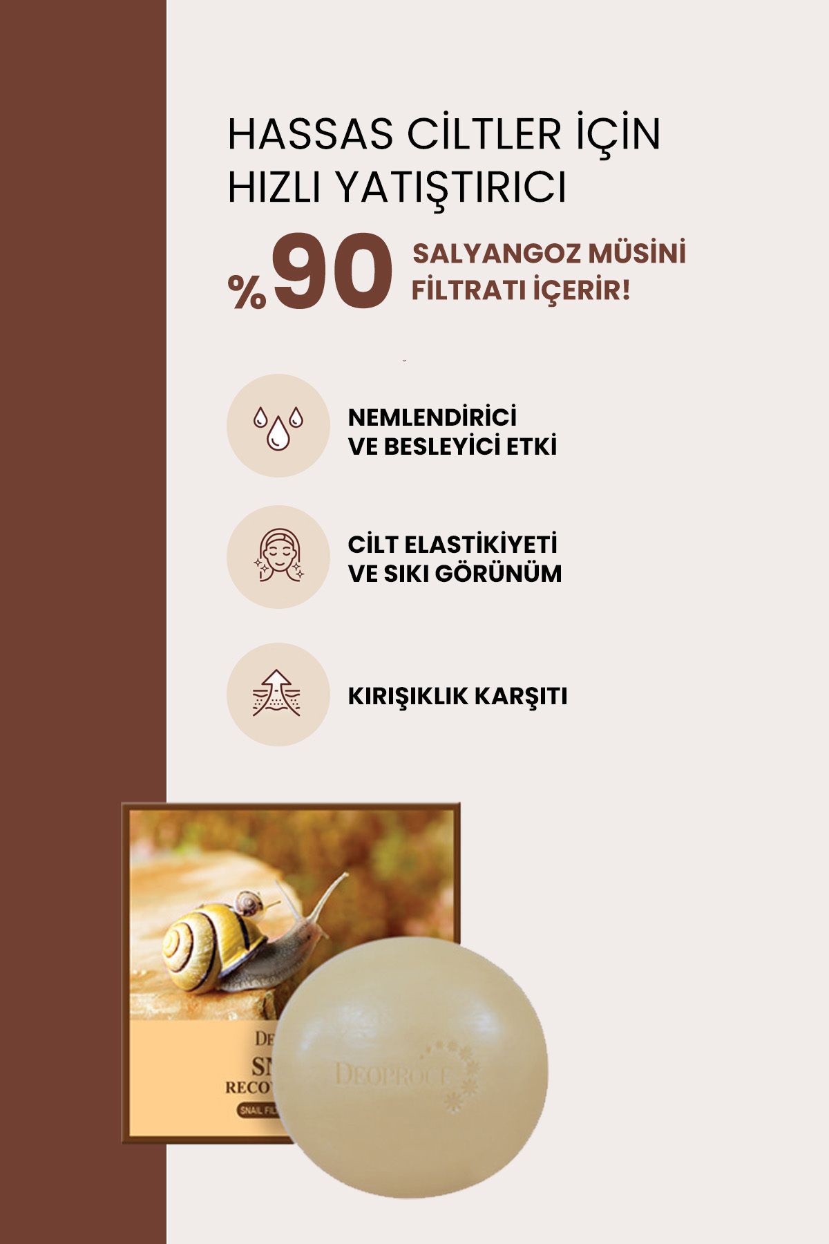 Salyangoz Özlü Aydınlatıcı, Besleyici Ve Yaşlanma Karşıtı Yüz Sabunu 100g