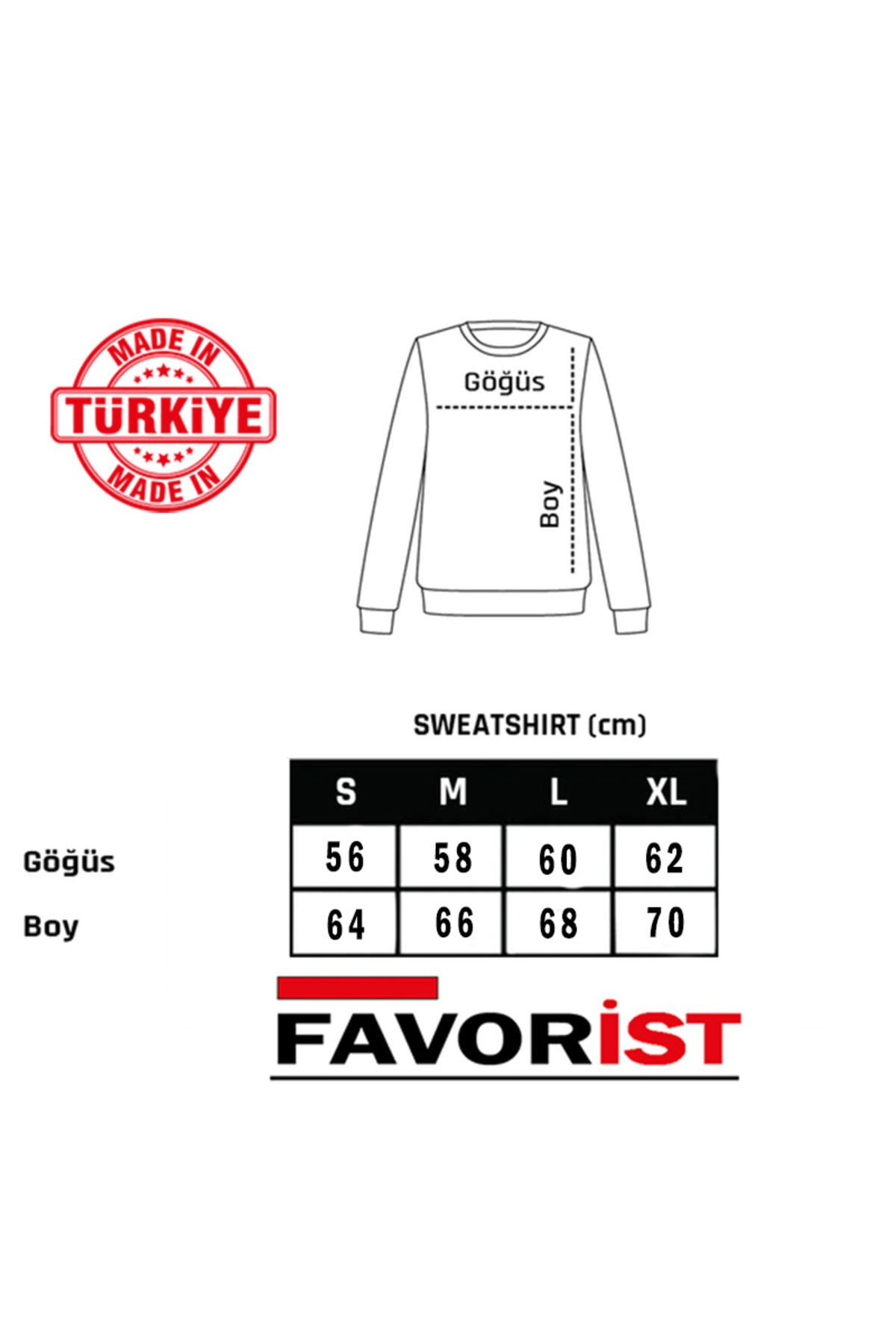 Üç kalp sweatshirt  oversize kalıp transfer baskılı pamuklu içi şardonlu bisiklet yaka