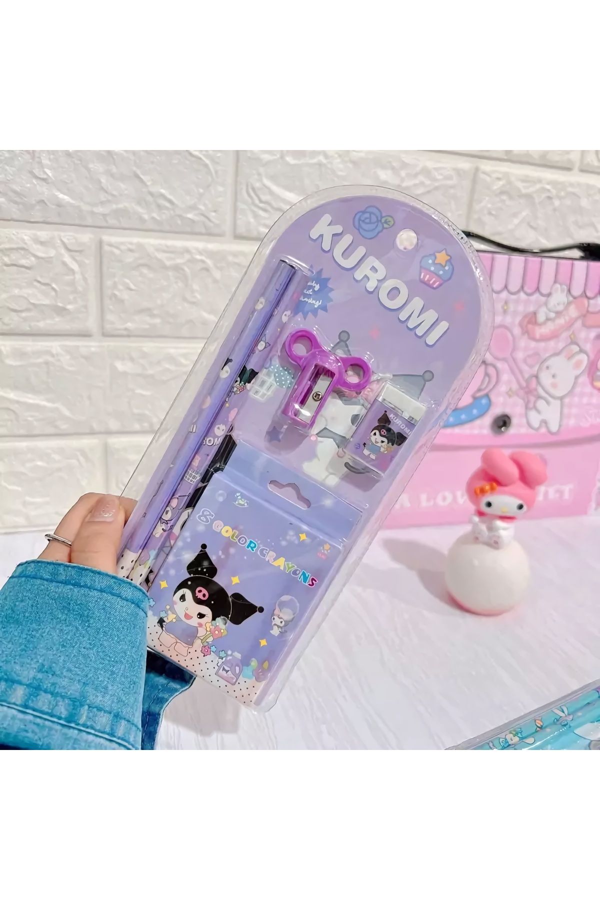 Sanrio Kuromi My Melody Cinnamoroll Kırtasiye Seti 12 Parça Kuromi Kırtasiye Seti