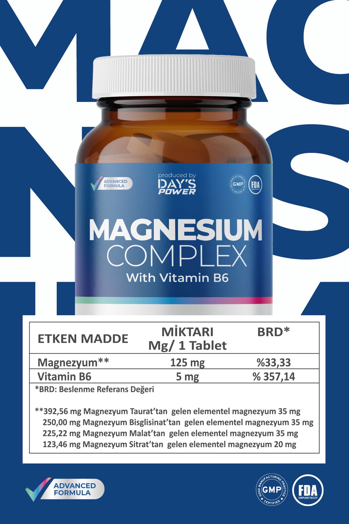 Magnesıum Complex 60 × 1500 mg Tablet