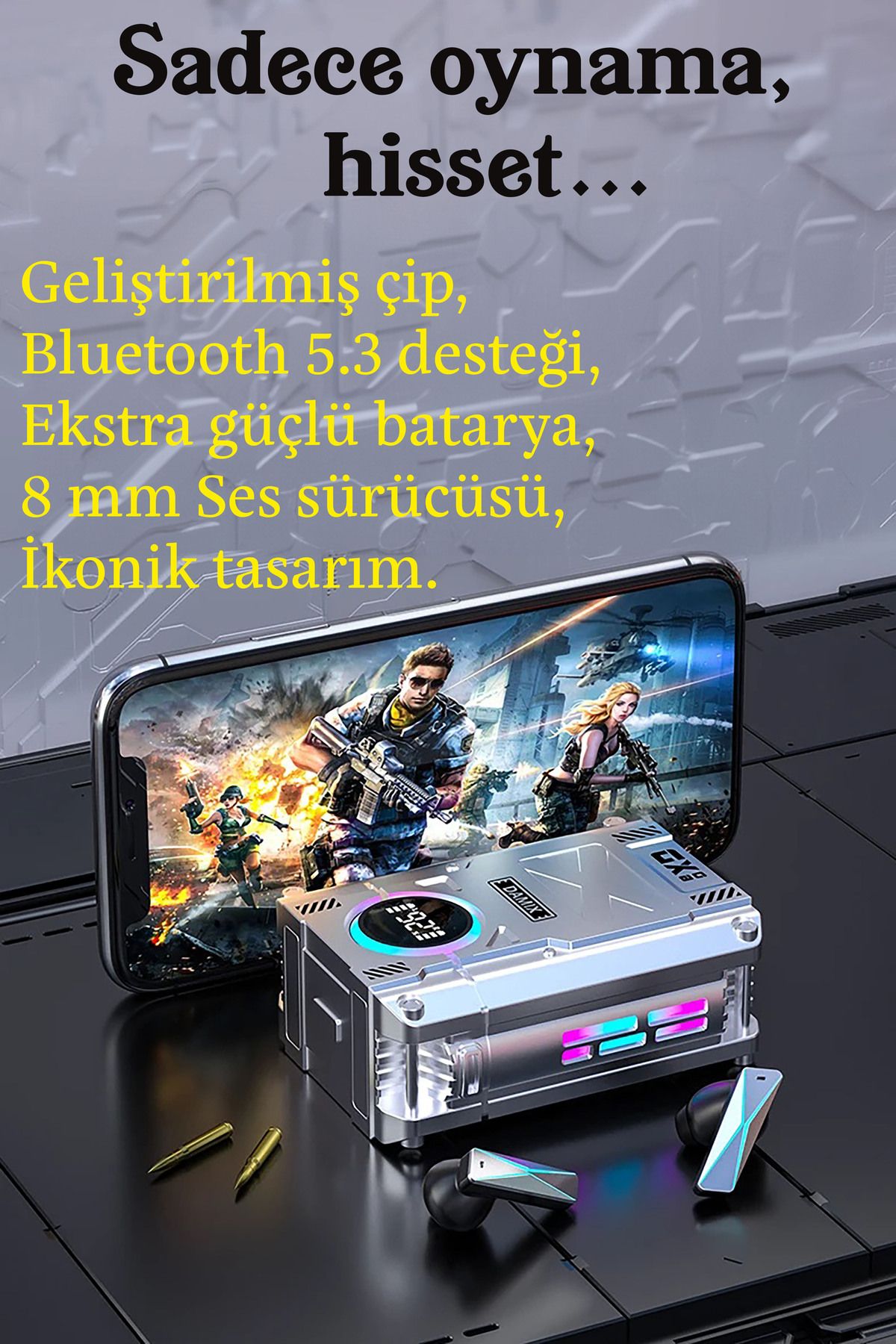 TECH MDX-08 GAME Led Işıklı Oyuncu  Bluetooth Kulaklık