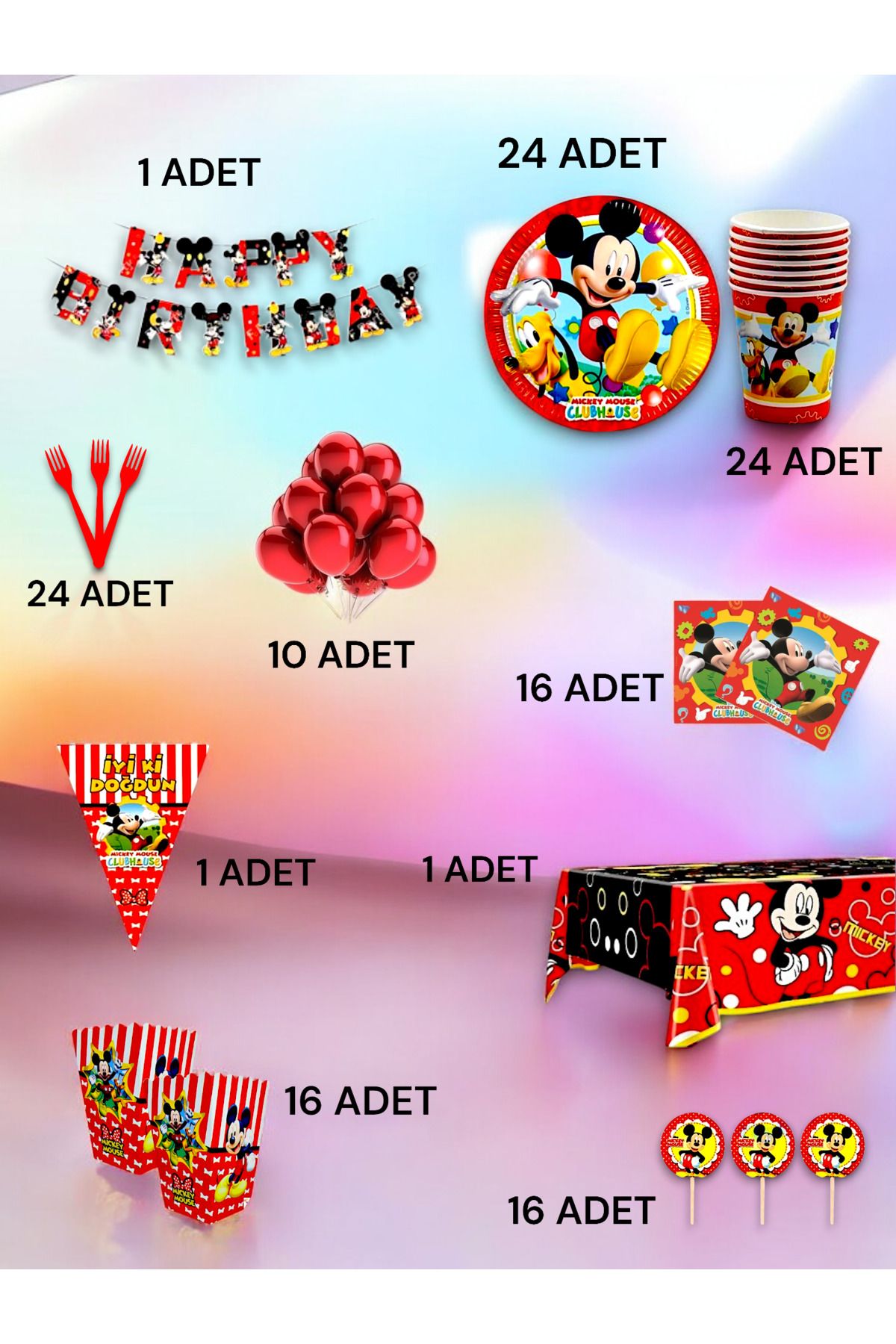 VibeHome 24 Kişilik MickeyMouse Temalı Ultra...