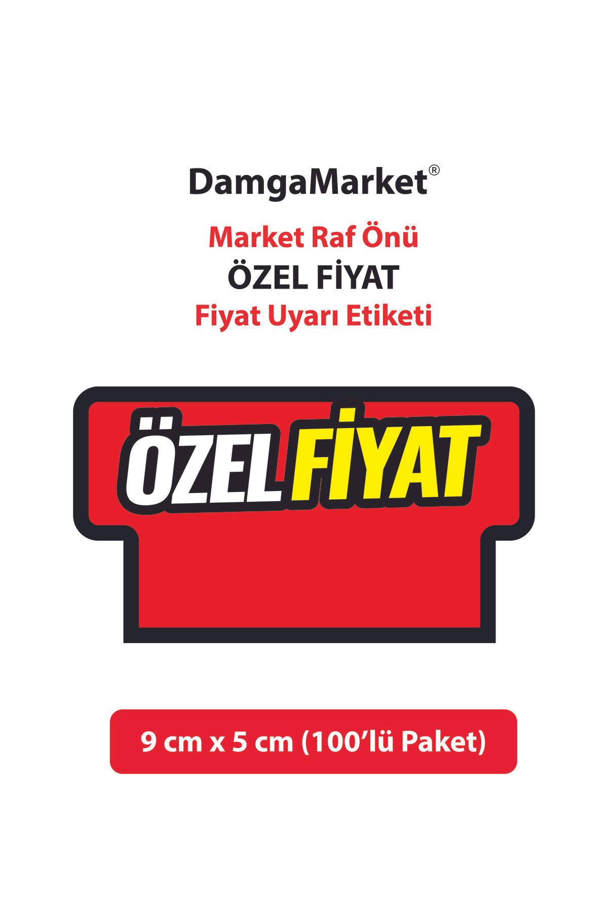 Market Raf Önü ÖZEL FİYAT Karton Fiyat Etiketi, 9 cm x 5 cm, Rafa Takılabilir, 100 Adet