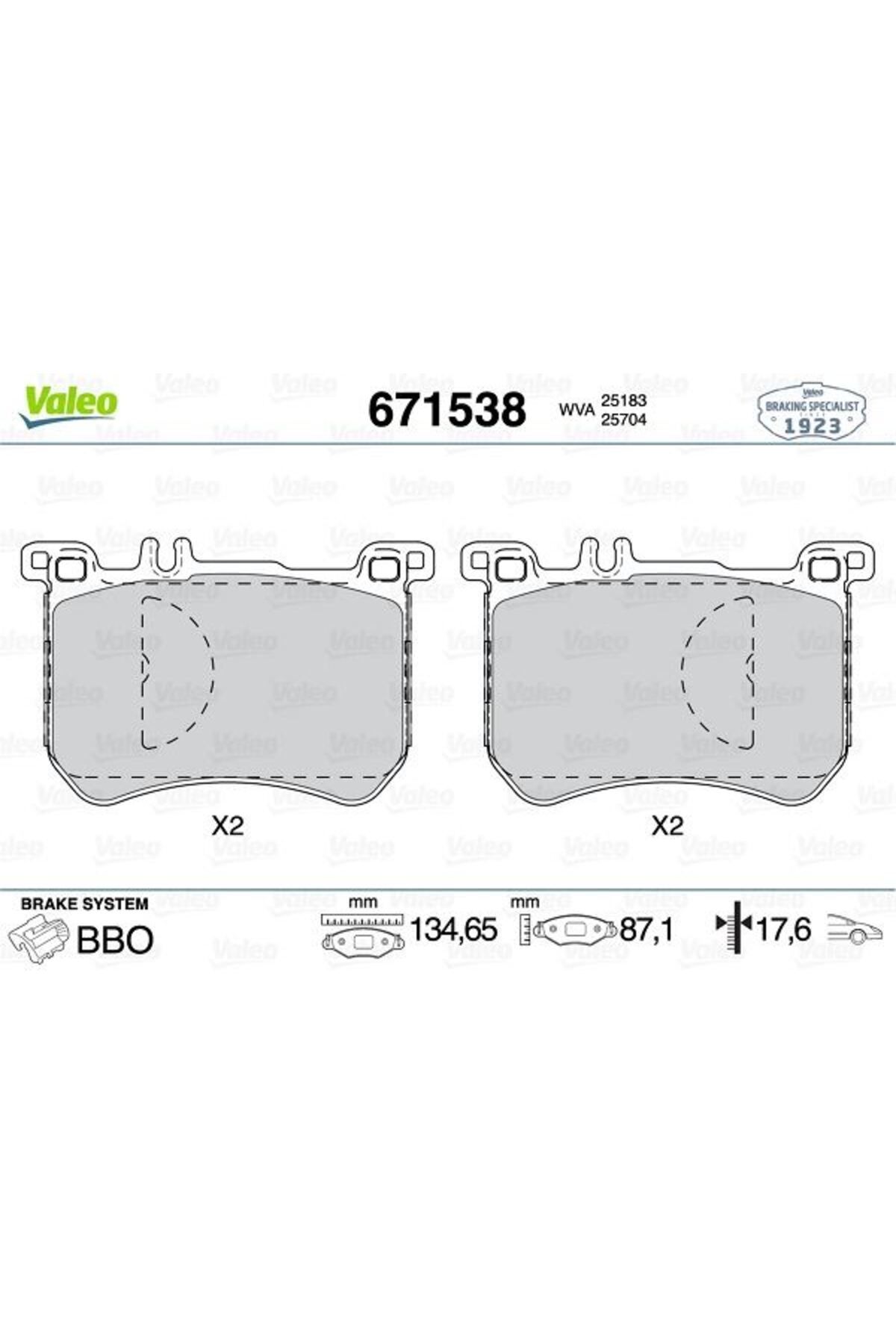 Valeo FREN BALATASI ONMERCEDES W222 R231 6121...