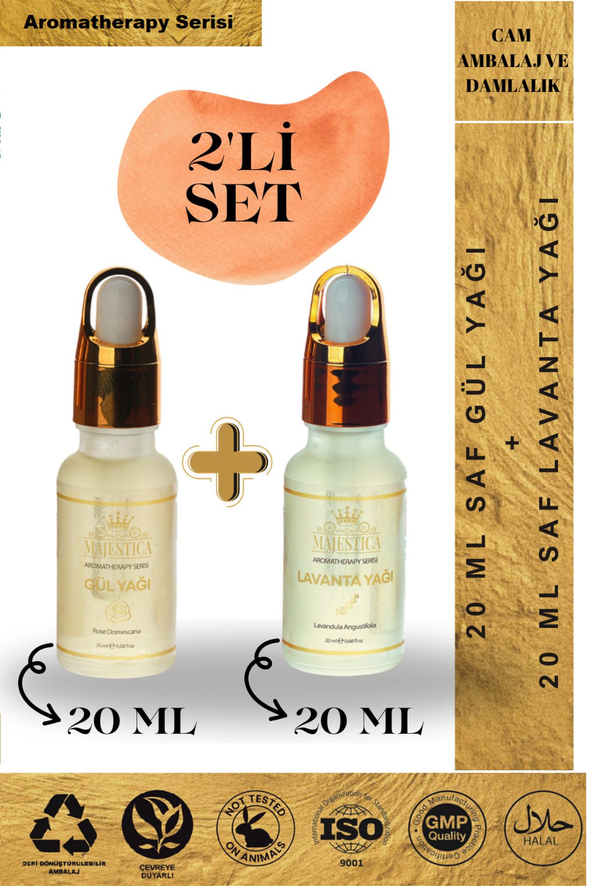 Majestica 20 ml Gül Yağı + 20ml Lavanta yağı...