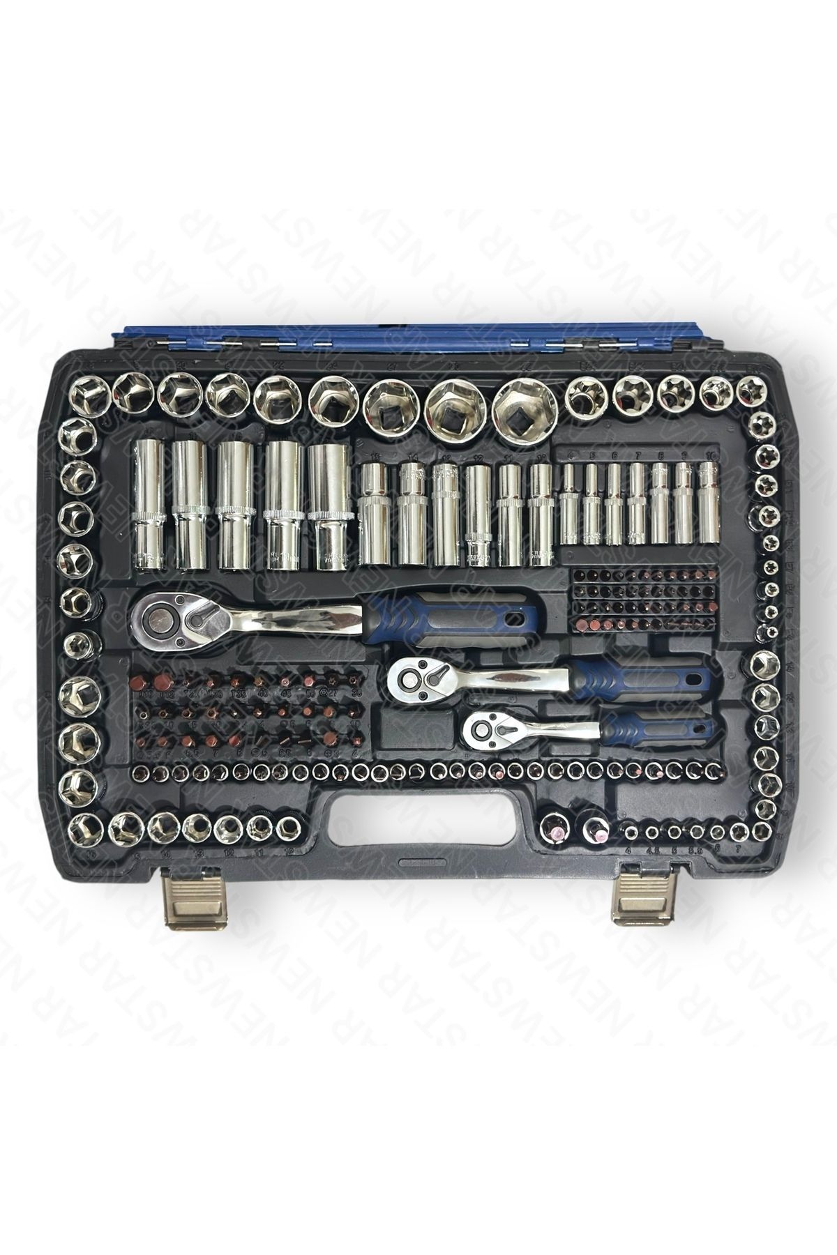 Tam Profesiyonel Germany 72 Diş Eğik Cırcır 220 Parça Lokma Takımı Oto Tamirci Tam Set 1/2-3/8-1/4