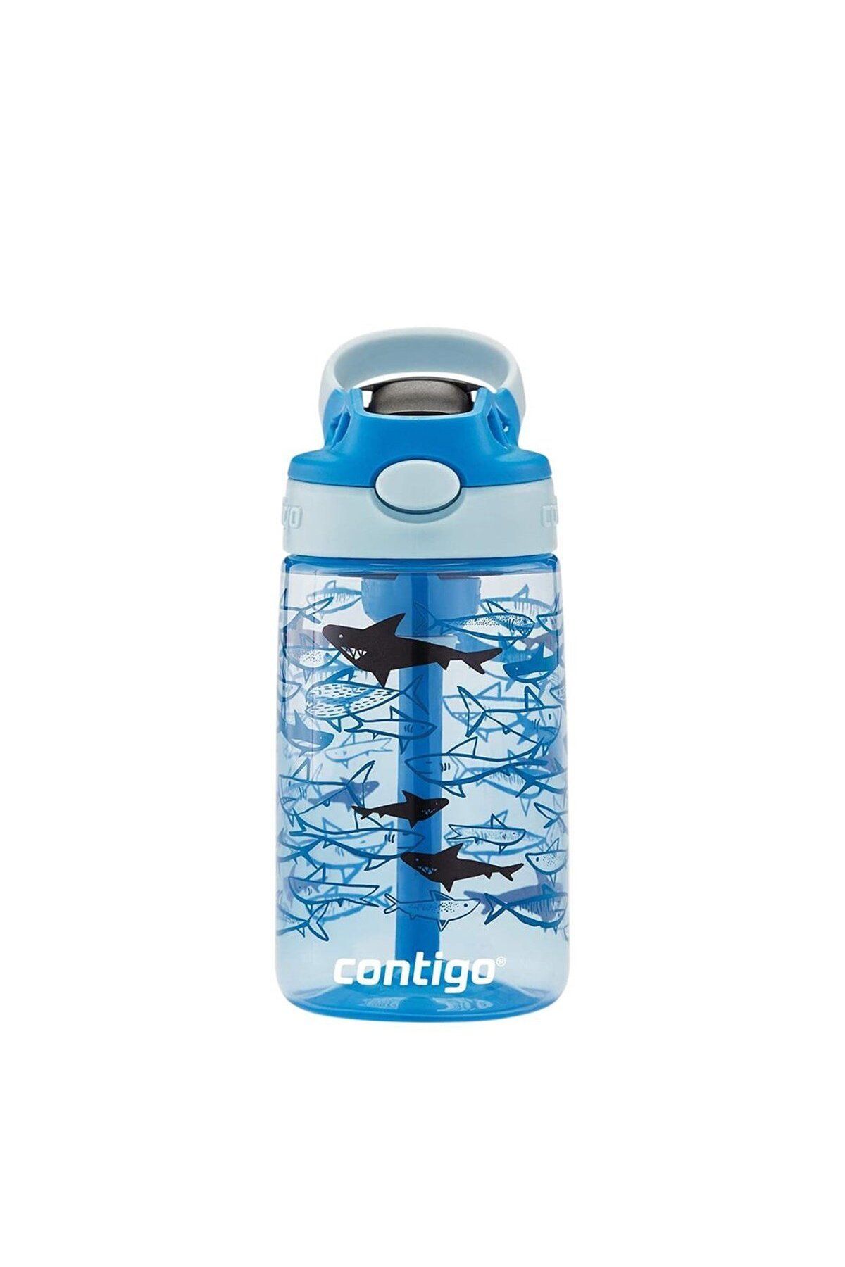 Gizmo Flip Pro Sharks Tritan Çocuk Suluğu 420ML - Açık Mavi