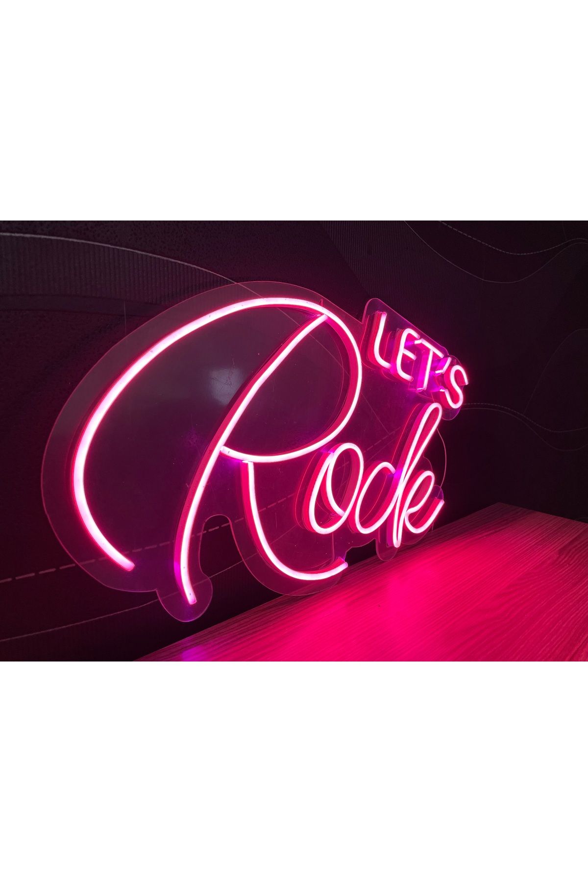 Neon Led Tabela Dekoratif Aydınlatma -lets Rock, 50x40cm-