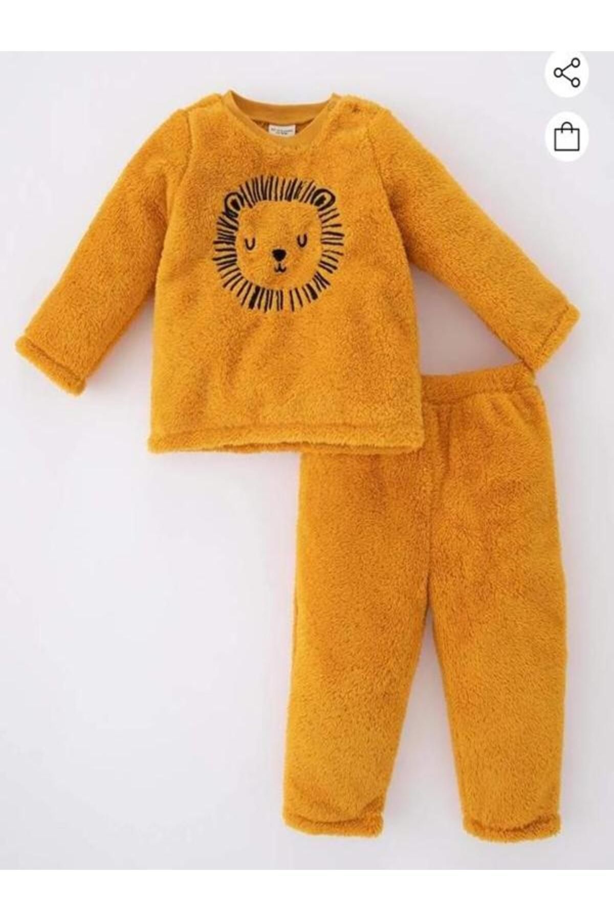 KidsBaskılı Uzun Kollu Pelüş2li Pijama Takımı