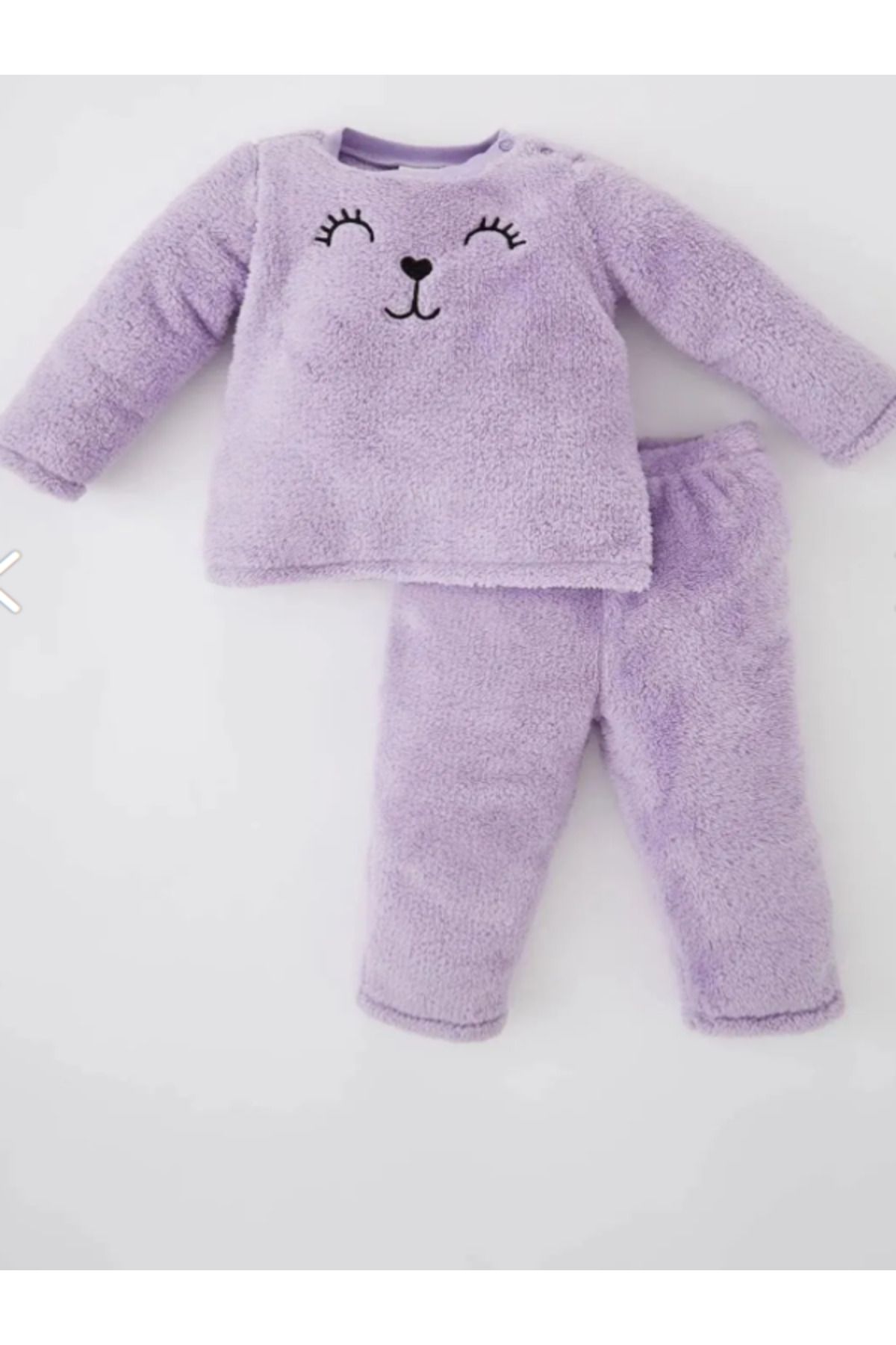 KidsBaskılı Uzun Kollu Pelüş2li Pijama Takımı