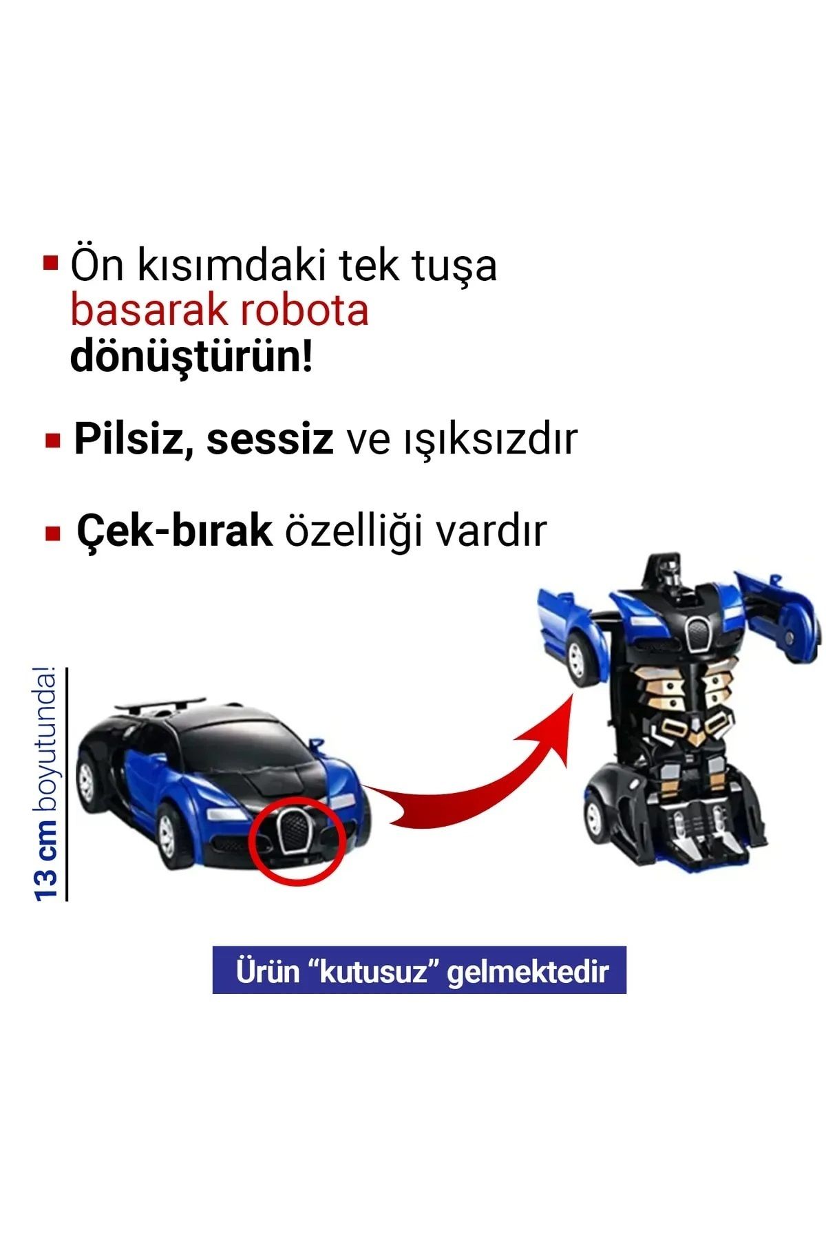 Ni-ag Transformers Robot Çek Bırak 1:32 Kendinden Robota Dönüşebilen Araba 348FSERI