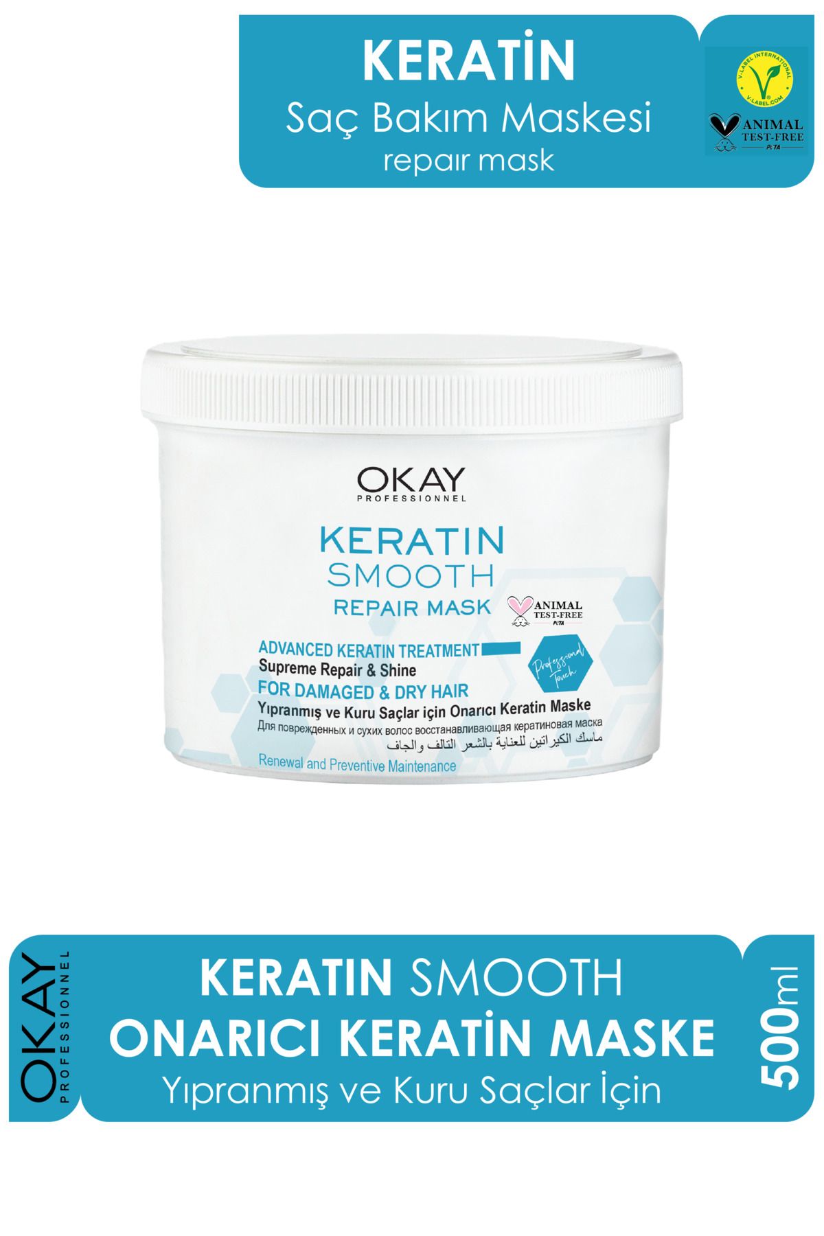 OkaySaç Bakım Maskesi SmoothKeratin 500ml Pro...