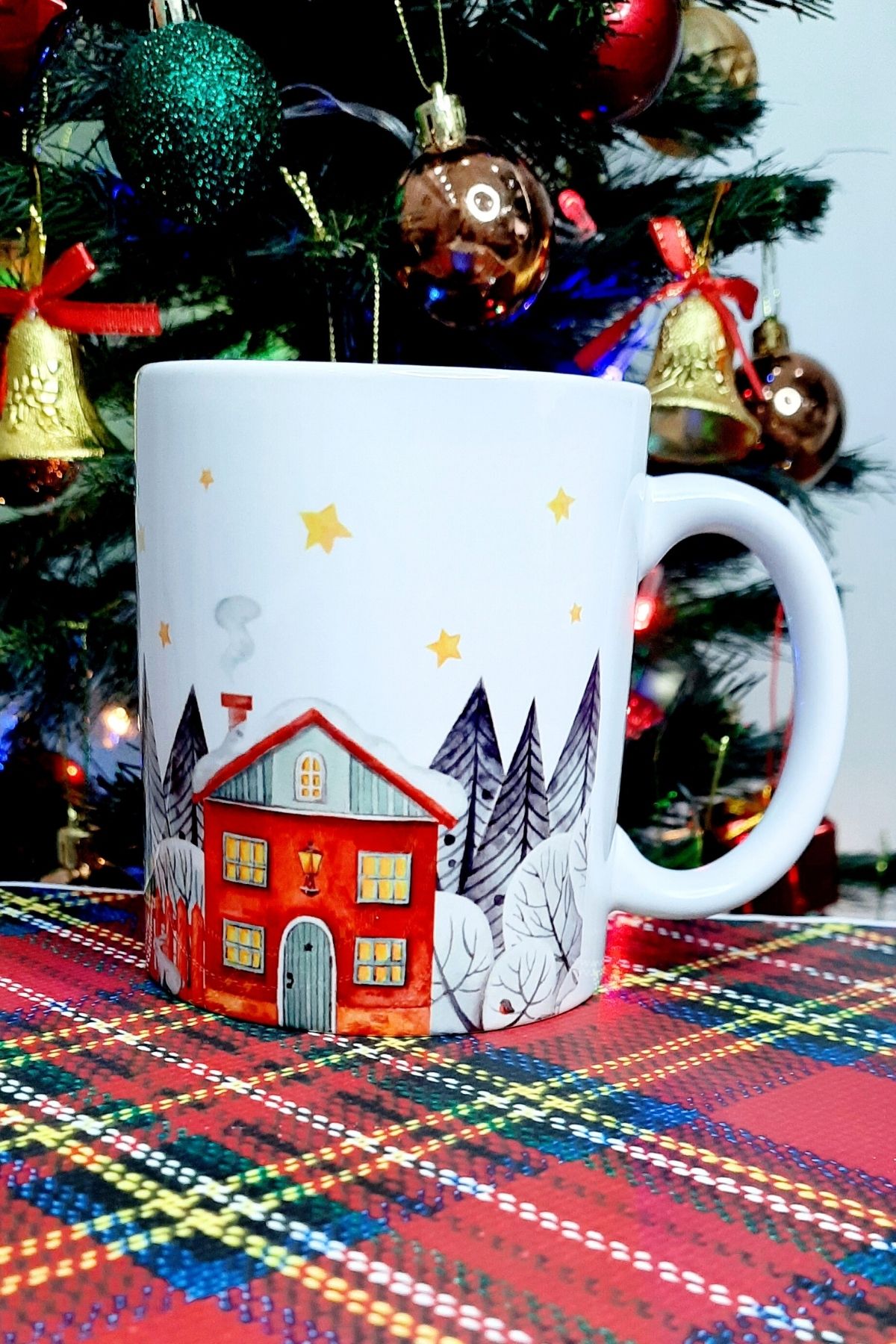 Yılbaşı Sokağı Yıldızlı Gün Hediyelik Kupa Bardak / Christmas Noel Mug Let is Snow