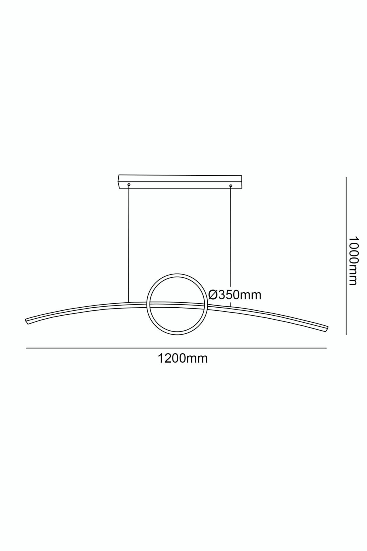 Arcircle Samsung Ledli 36cm Çember 120cm Kavisli Düz Profil Sarkıt Led Avize