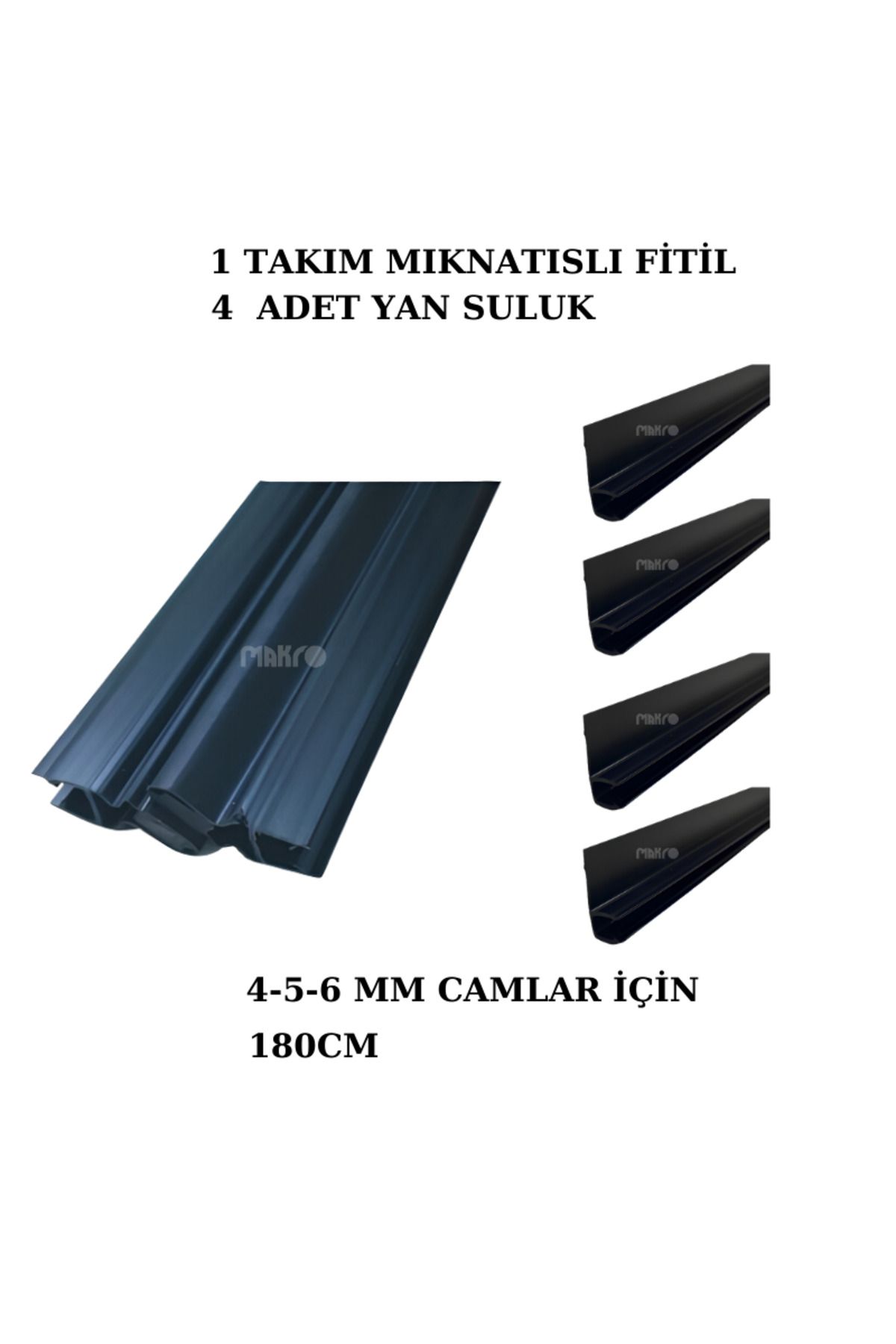 GLASSMAKRO Siyah DuşakabinMıknatıs Takımı ve...