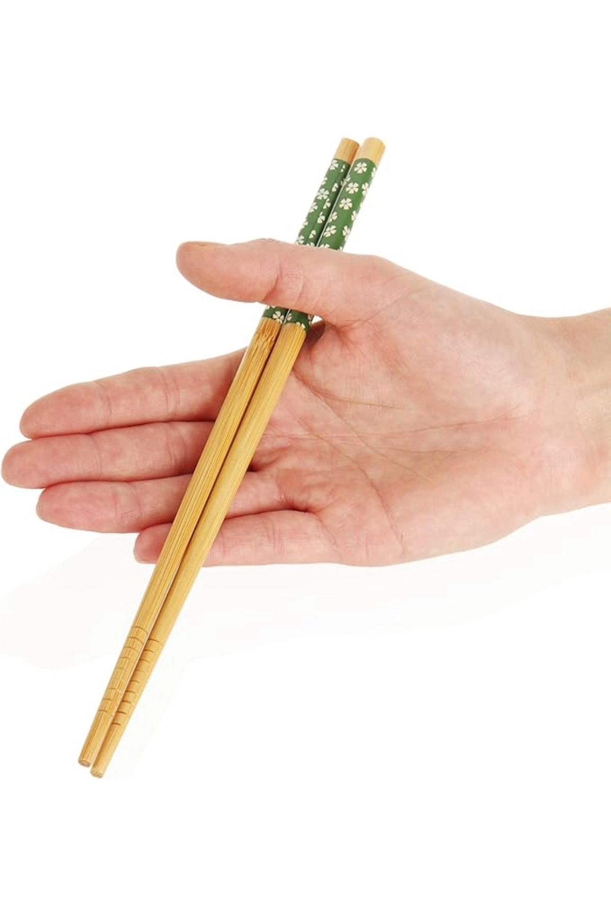 5 Çift Bambu Desenli Yıkanabilir Noodle Çubuğu , Kore Çin Bambu Chopsticks Yemek Çubuğu Sunum