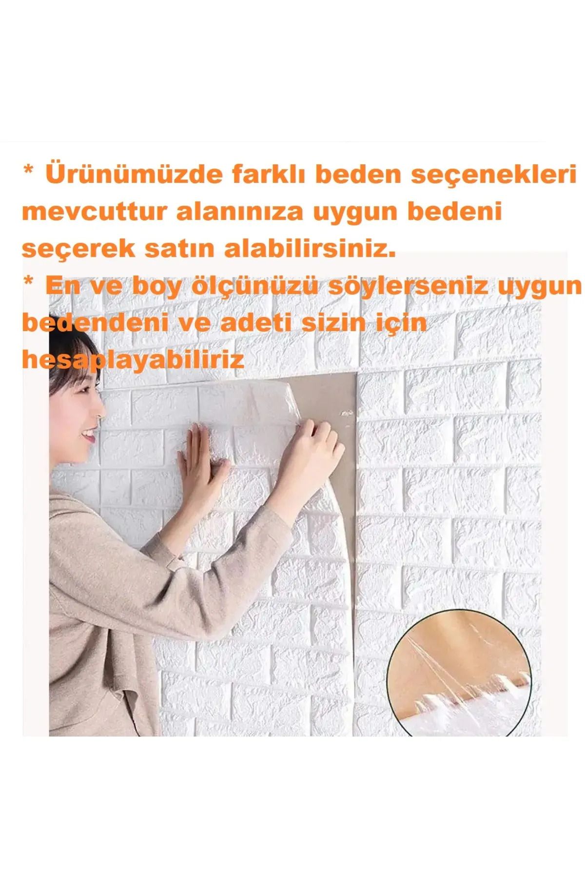 Kendinden Yapışkanlı 3d Beyaz Köpük Duvar Dekor Panel Kendin Yap Ürünü Esnek Kolay Uygulama Kaplama