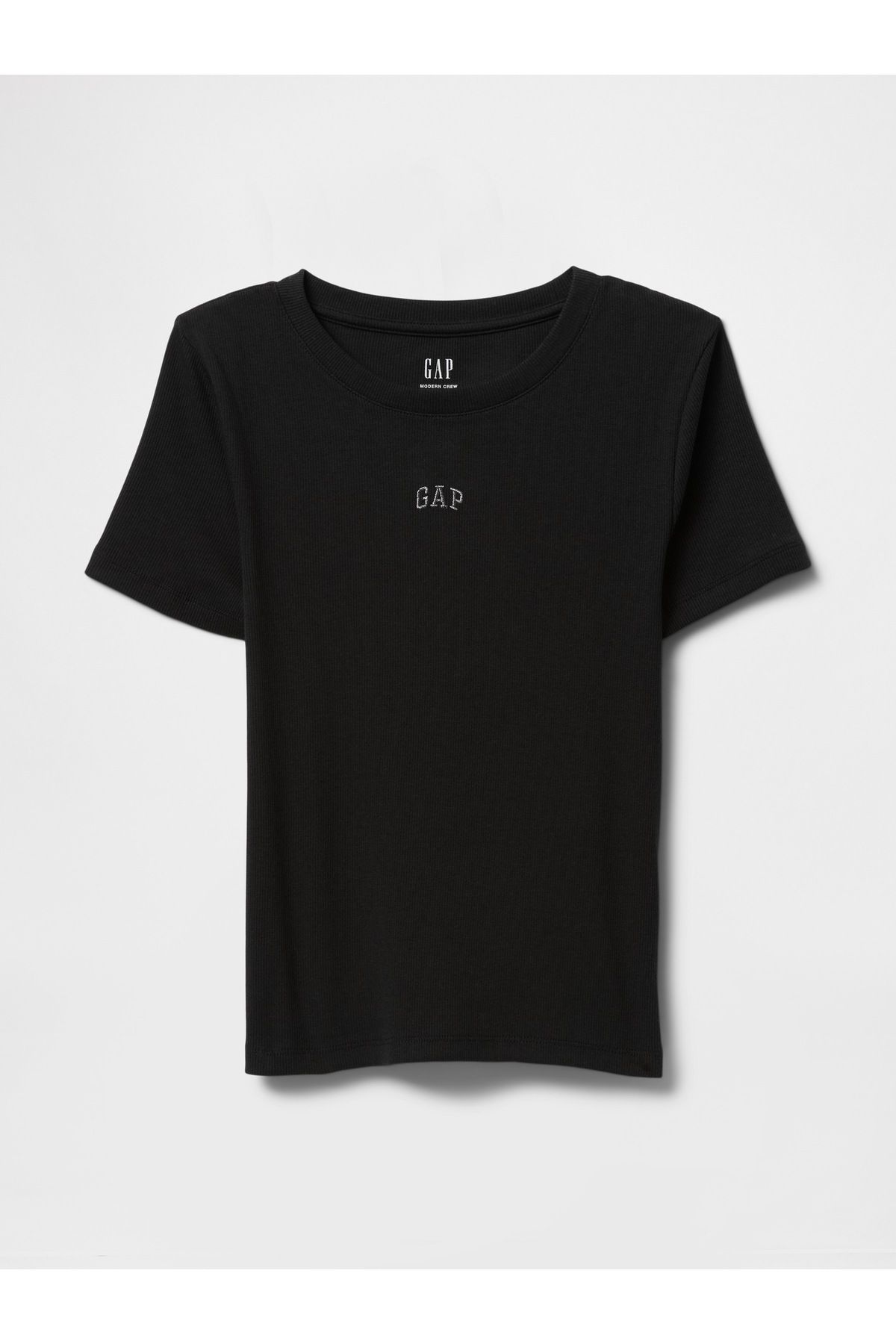 Kadın Siyah Gap Logo Modern Crop T-Shirt