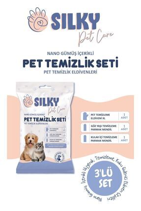 - Kedi Ve Köpekler Için 3'lü Kulak / Burun / Pati / Makat Vb. Temizleme Mendil Seti Image 1