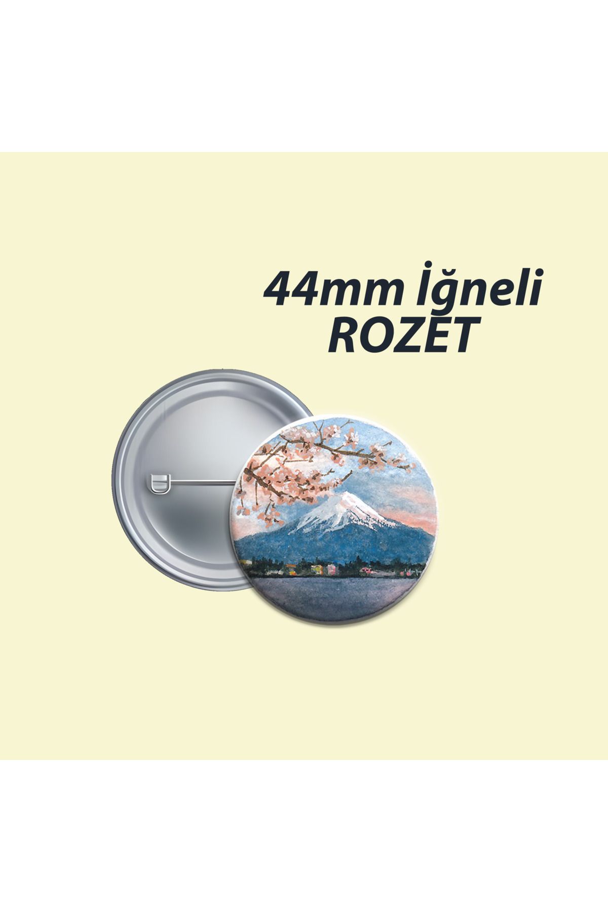 Nemika Japonya Fuji Dağı 44mmİğneli Buton Roz...