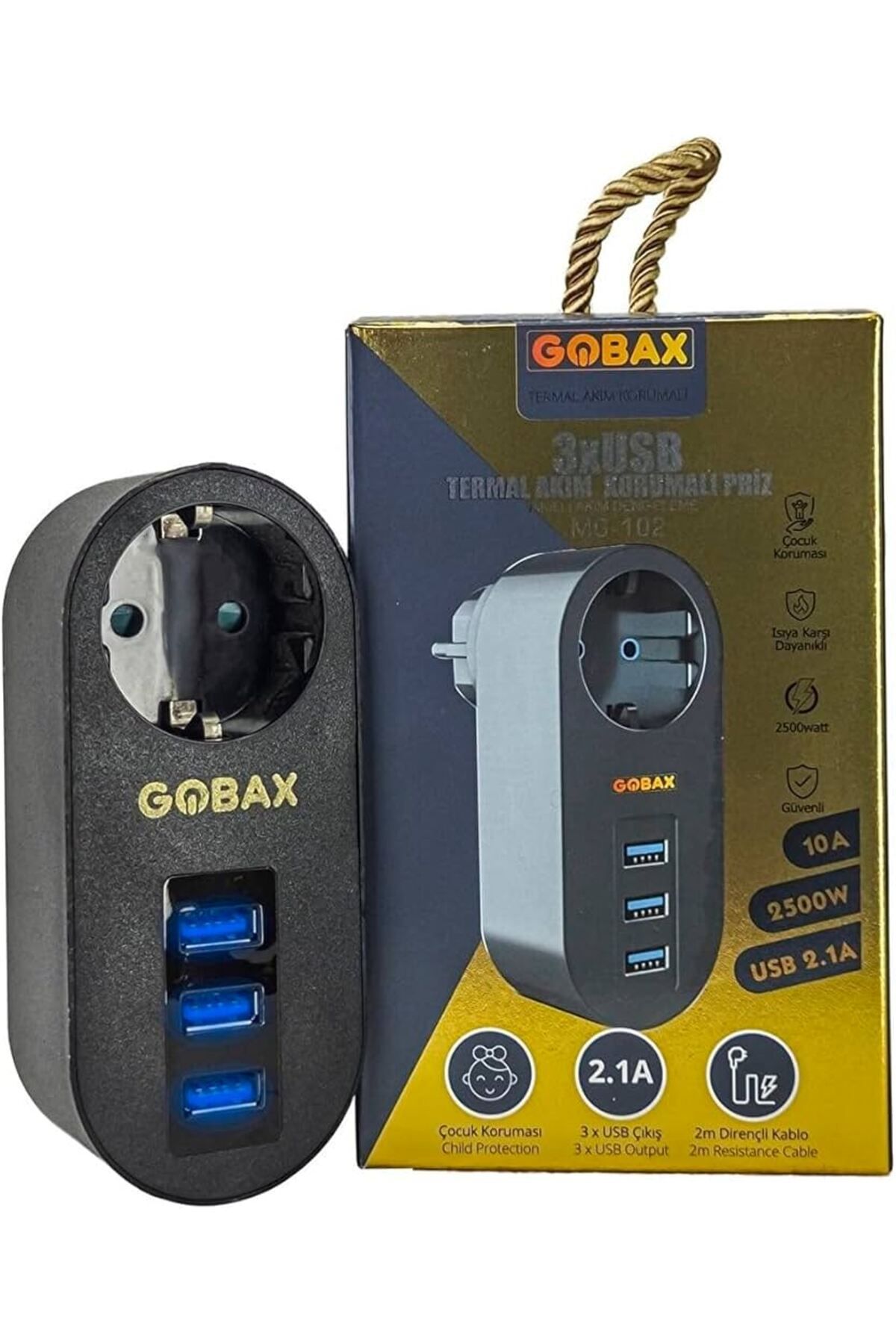 possible Gobax Akım KorumalıPriz Tekli 3xusb...