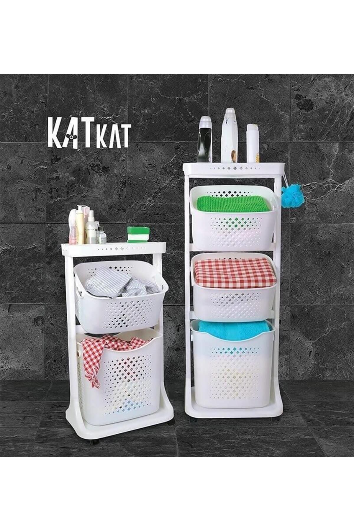 2 Katlı Sepet Titiz Kat Kat Organizer Çok Amaçlı Tekerlekli Banyo Mutfak Düzenleyici NO2