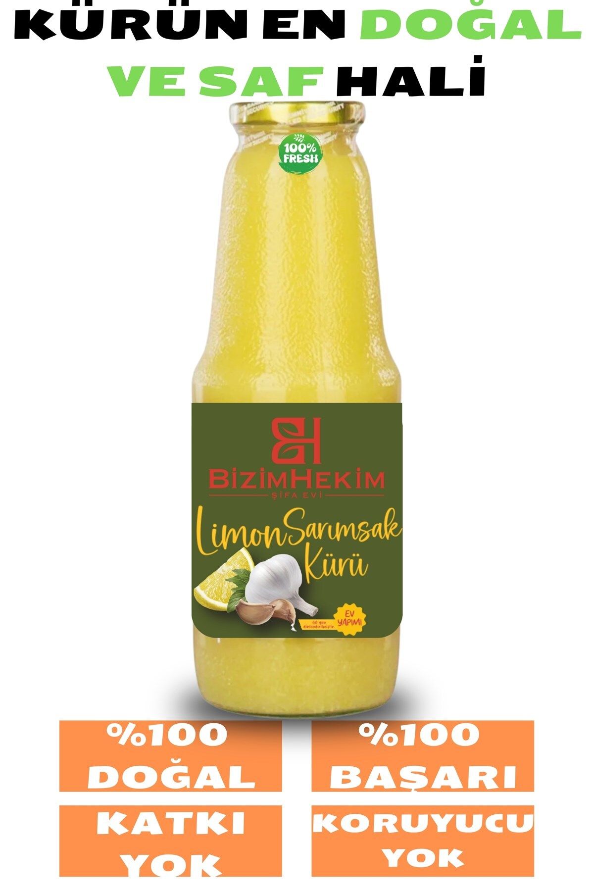 BİZİMHEKİM Limon SarımsakKürü El Yapımı %100...