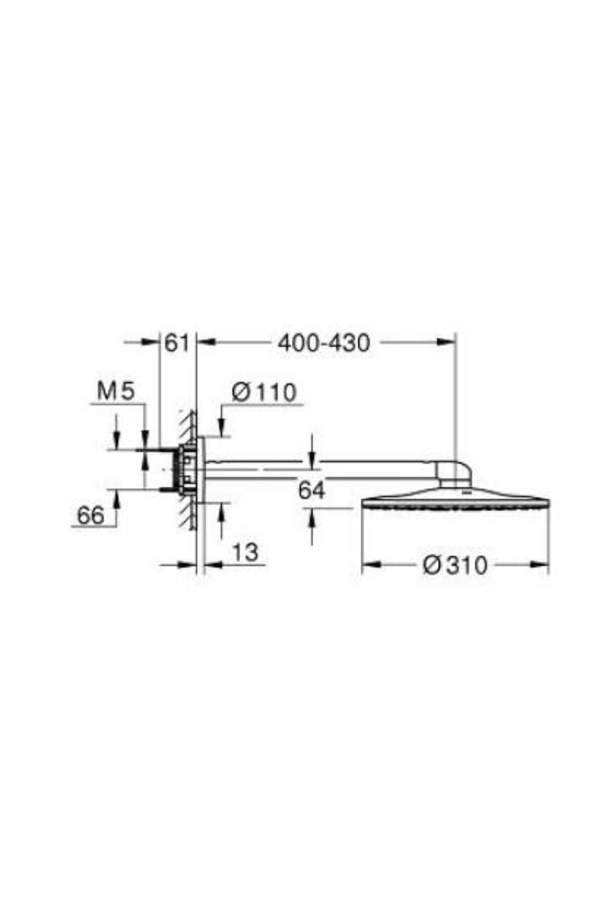 Rainshower Smartactive 310 Tepe Duşu Seti 430 Mm, 2 Akışlı - 22123kf0