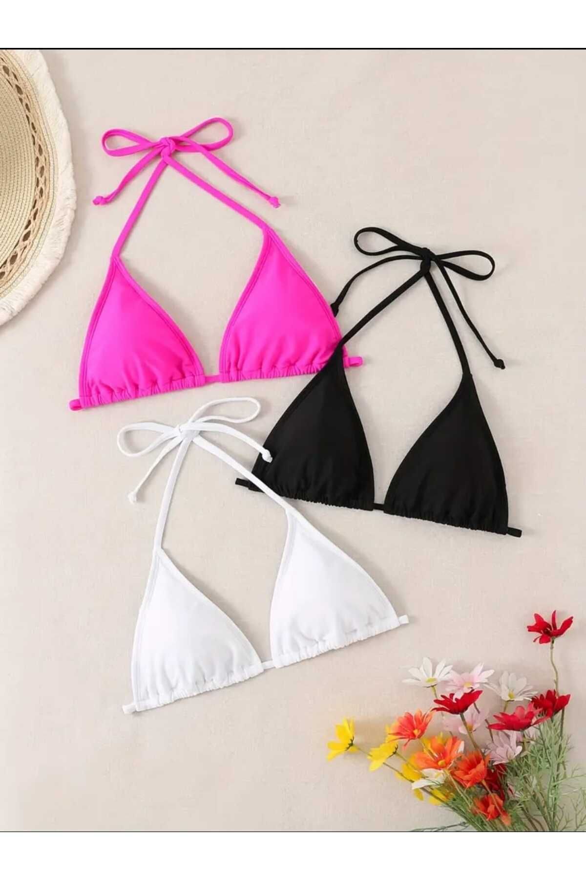 nuriçgiyim 3lü karmaşık renkbikini üstü set